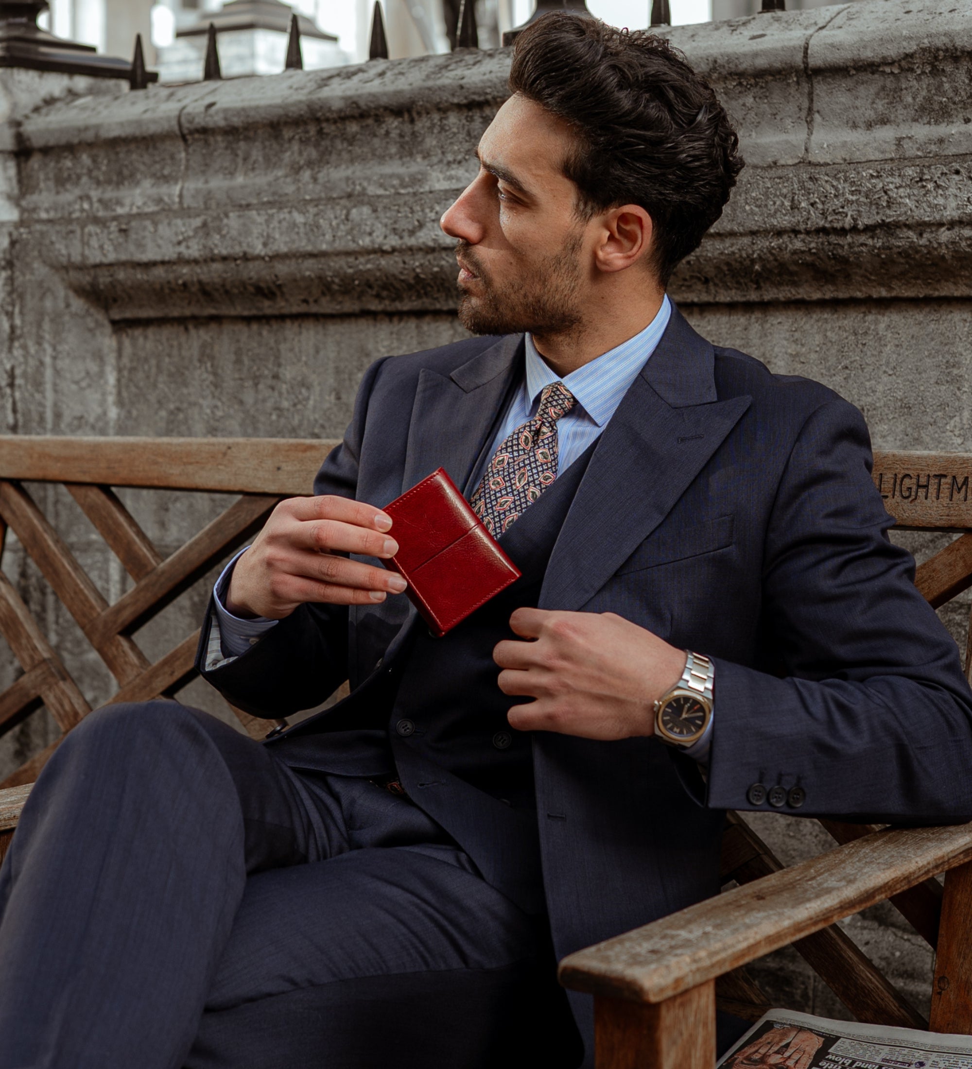 Leather Trifold Wallet - Red Harvest