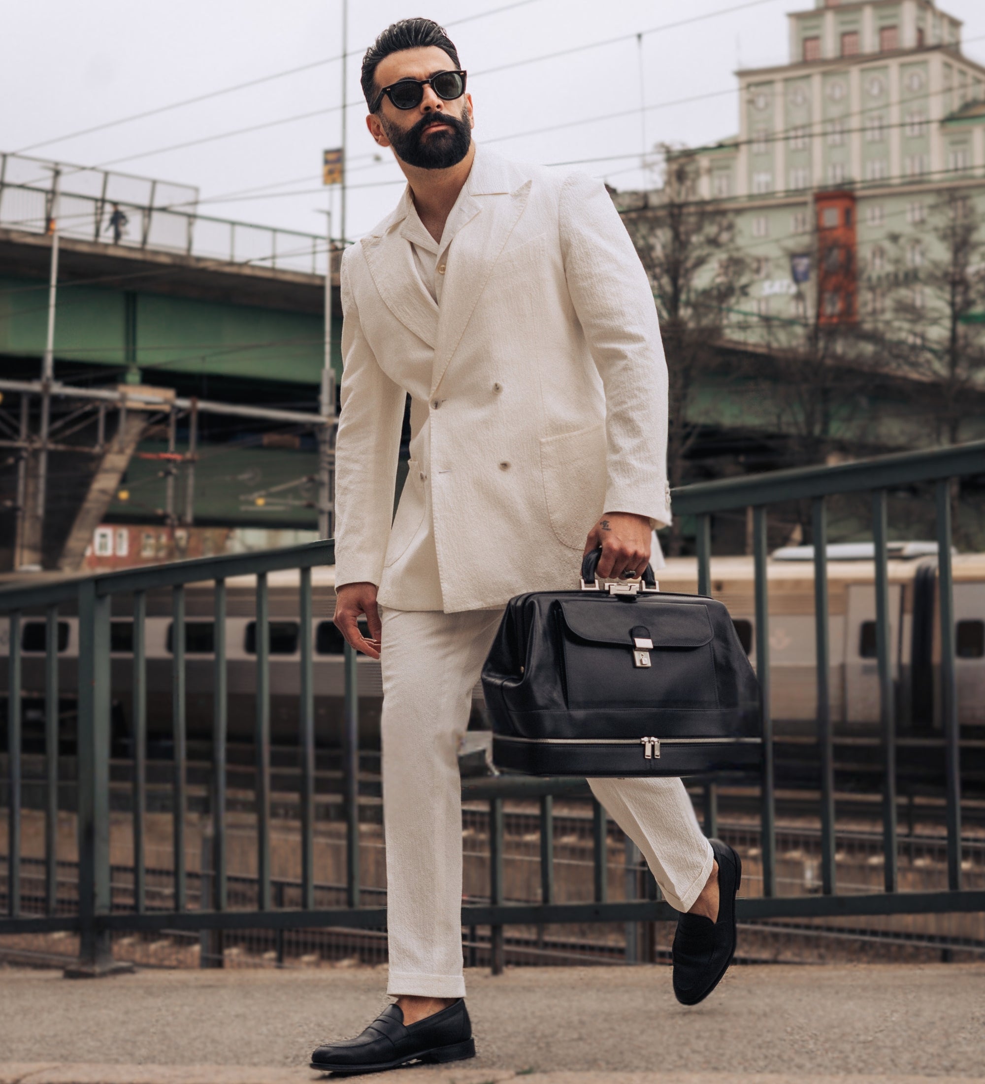 Large Italian Leather Doctor Bag - The Master and Margarita