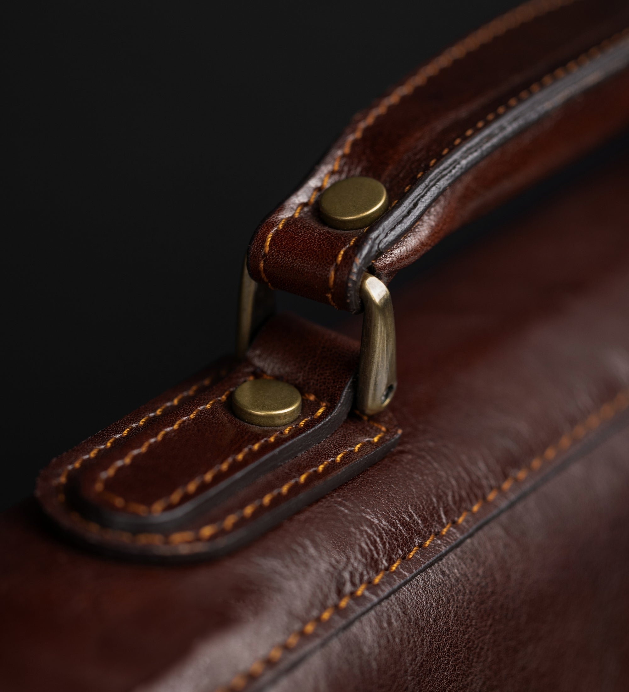 Leather Briefcase Laptop Bag - Illusions