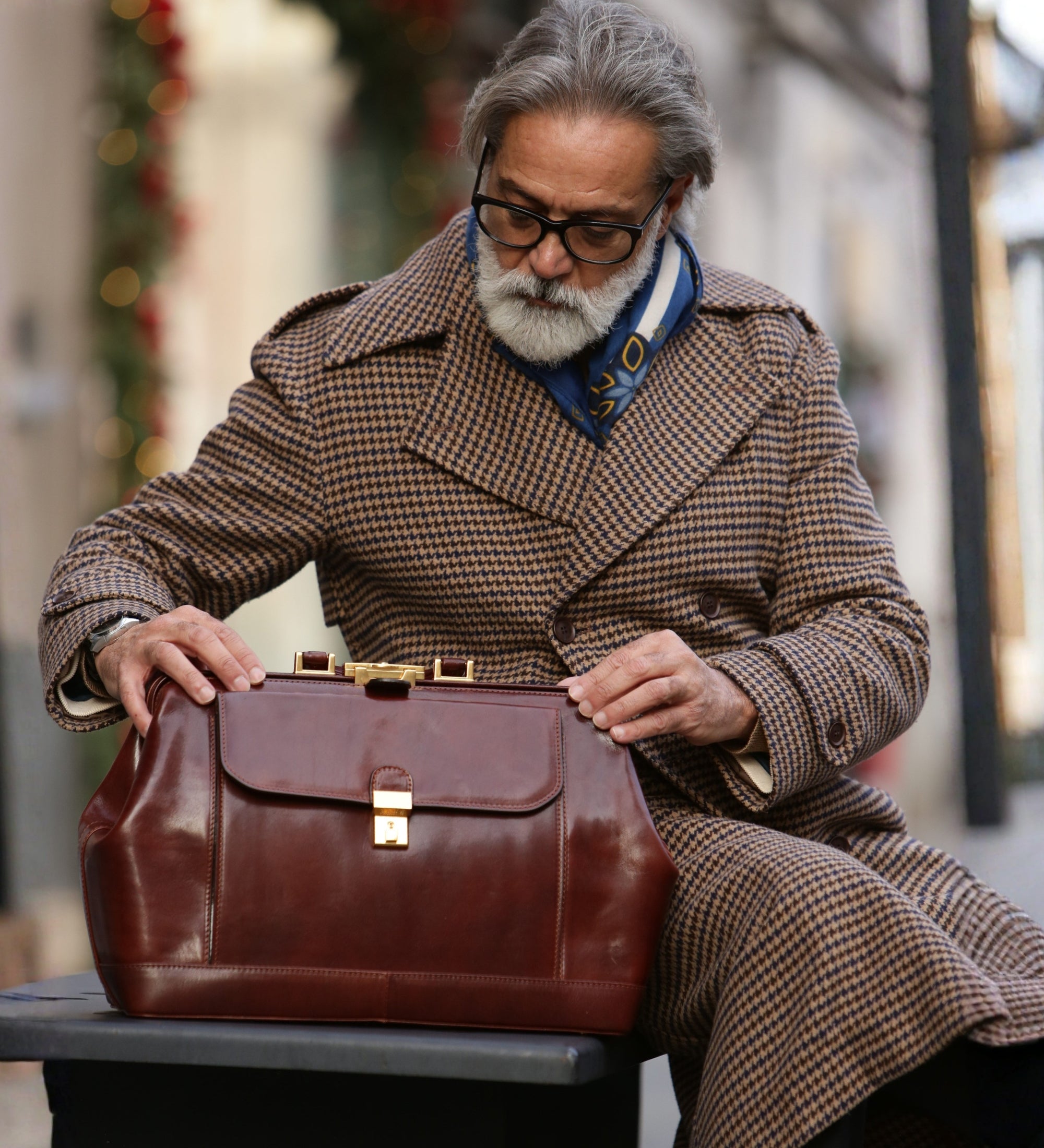 Large Italian Leather Doctor Bag - Hamlet