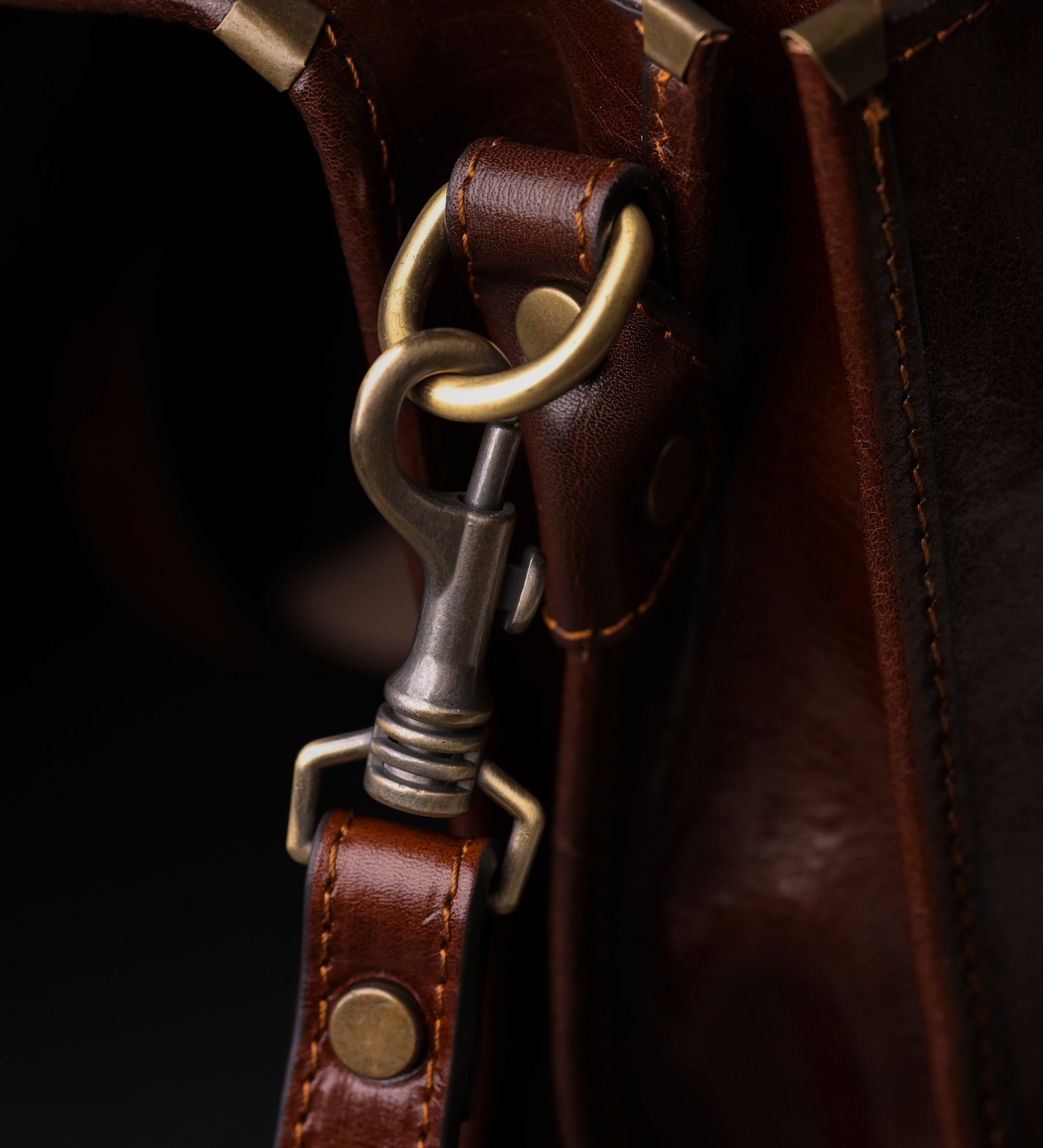 Leather Briefcase Laptop Bag - Illusions