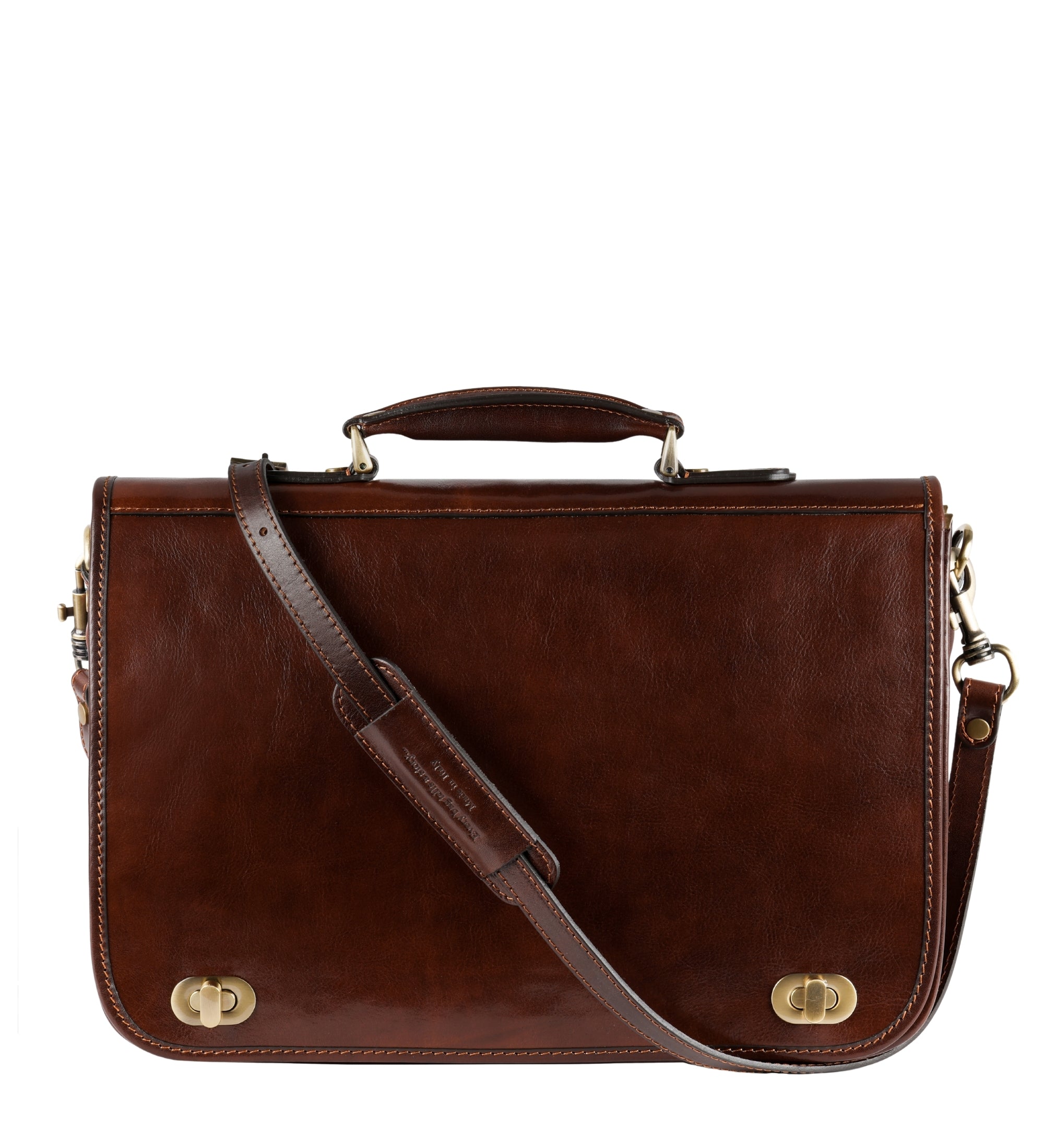Leather Briefcase Laptop Bag - Illusions