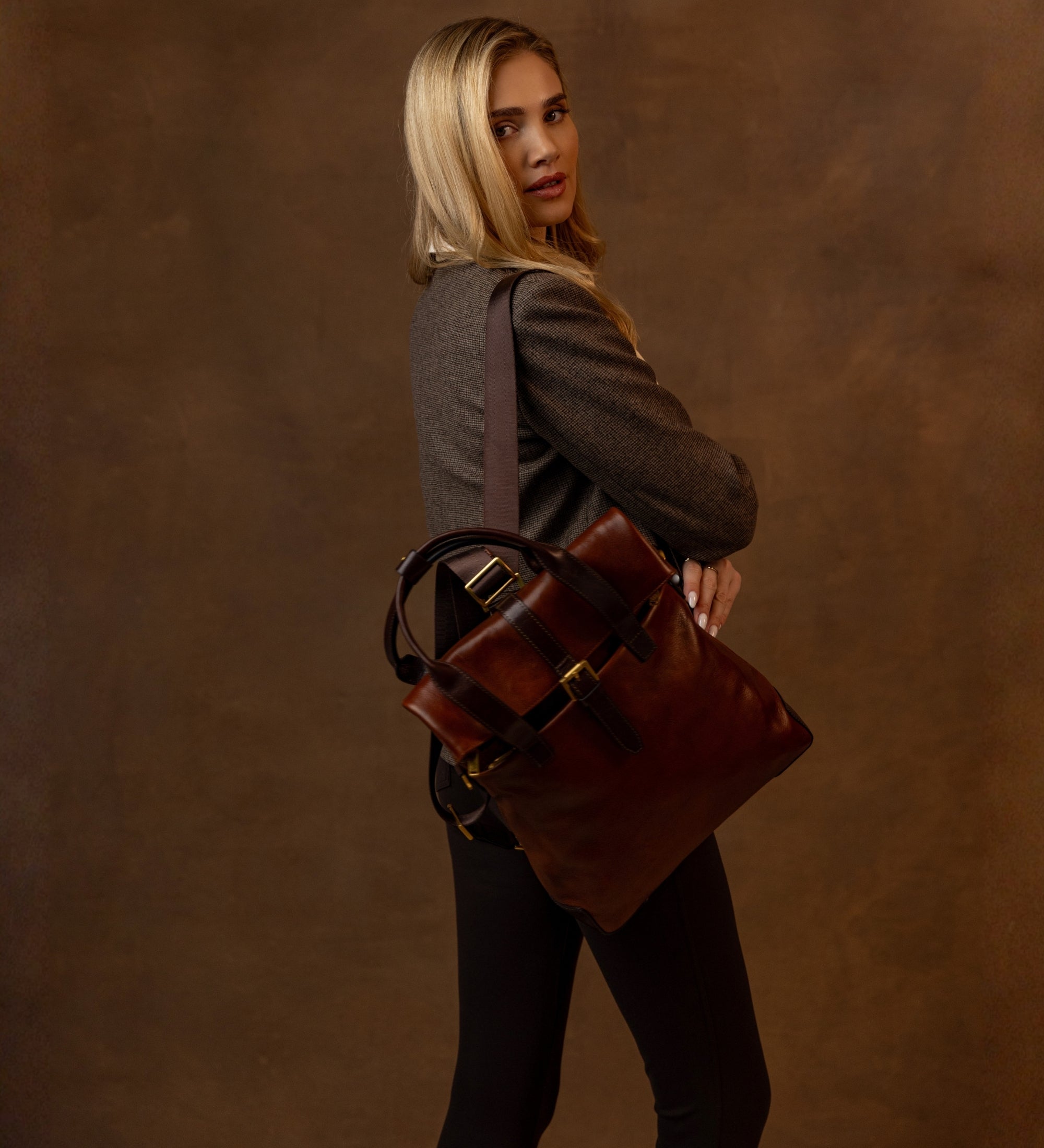 Womens Convertible Leather Backpack Shoulder Bag - The Awakening