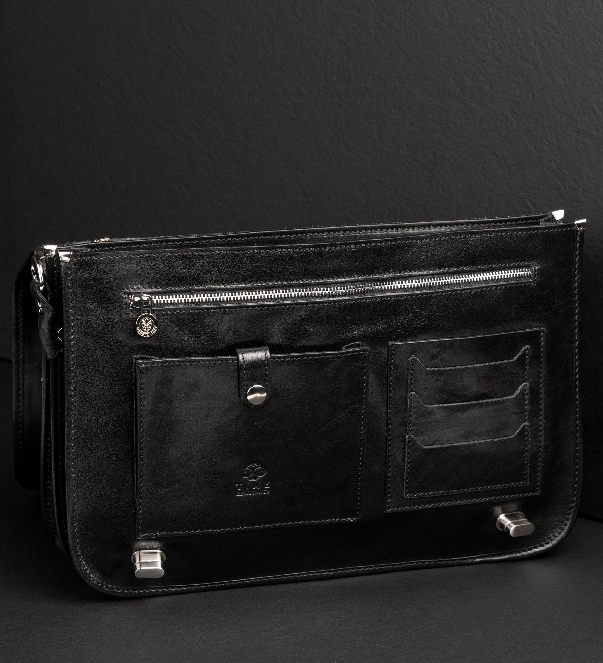 Leather Briefcase Laptop Bag - Illusions