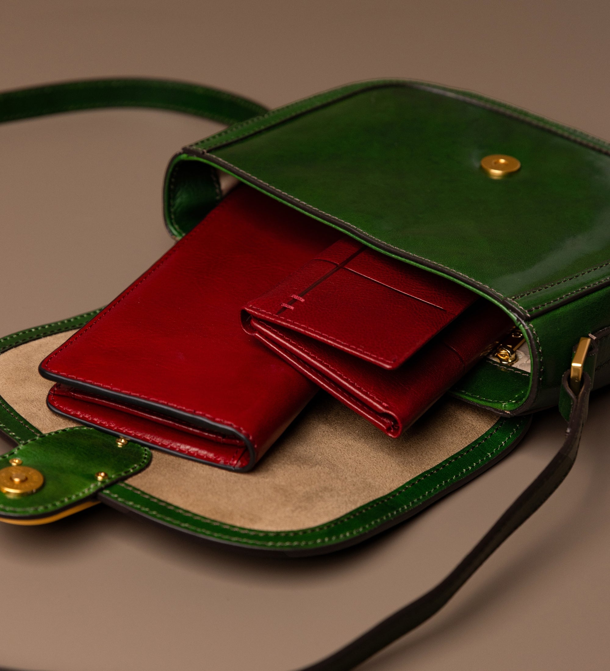 Womens Leather Saddle Bag - Villette