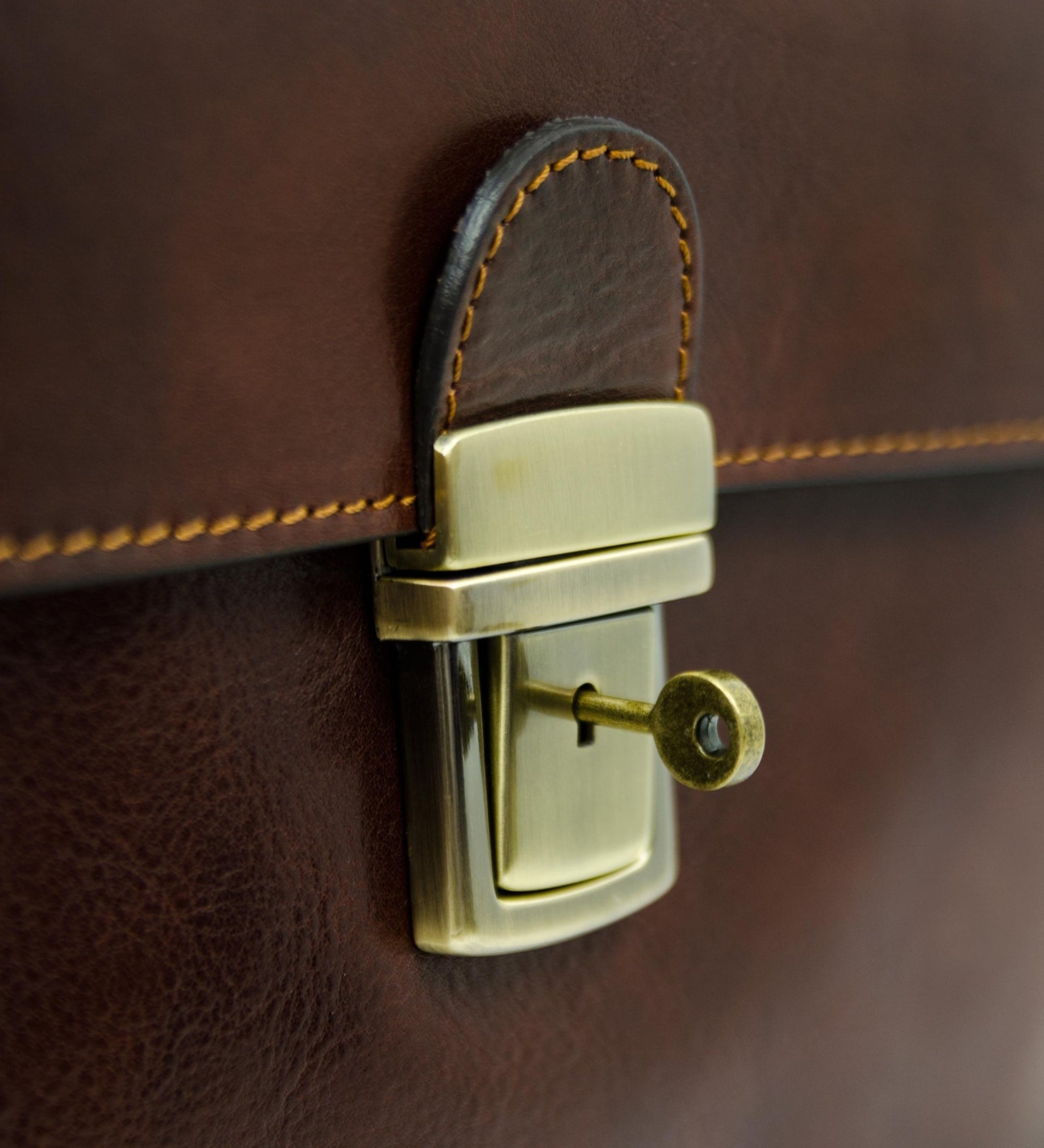 Leather Briefcase Laptop Bag - In Cold Blood