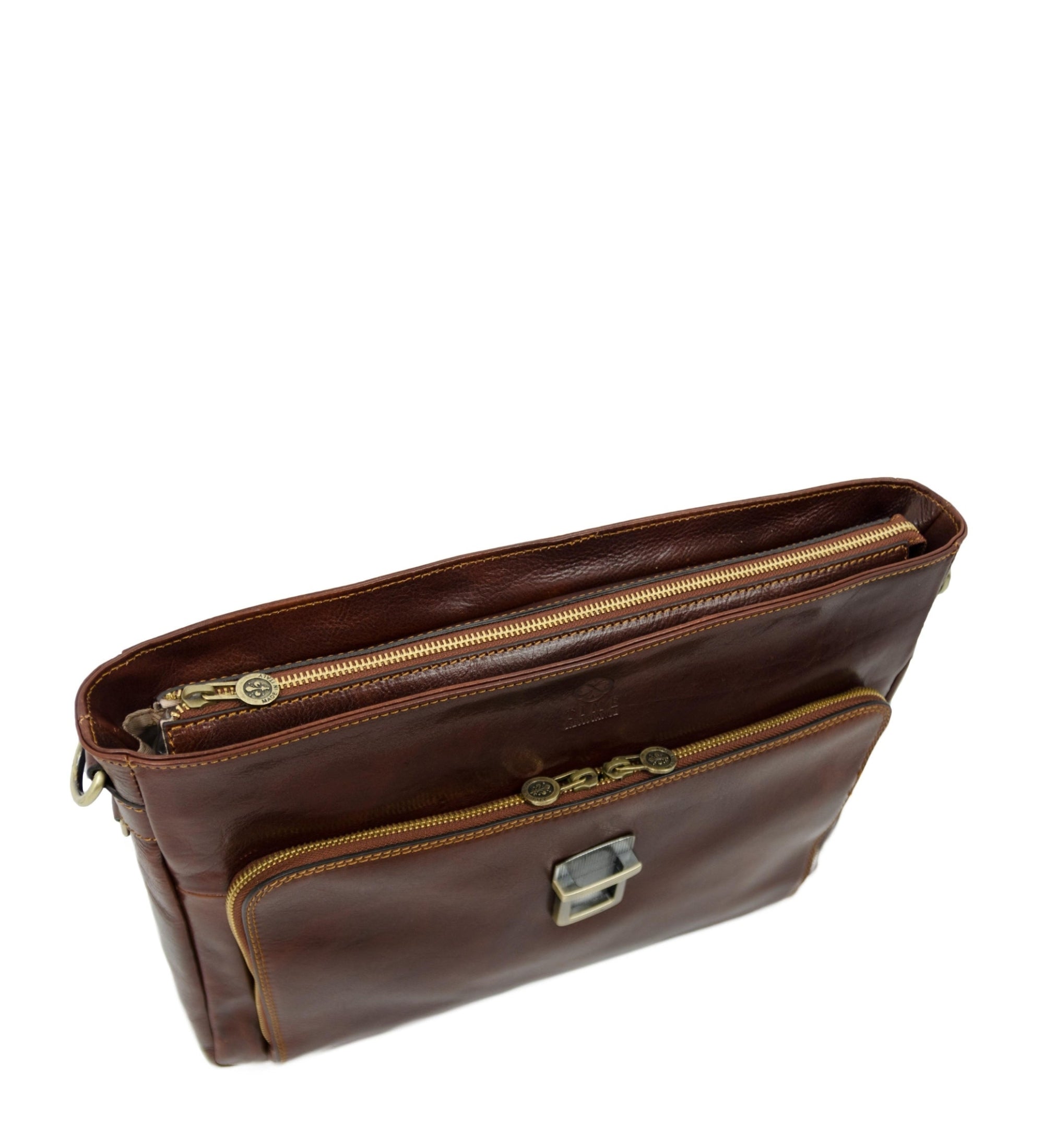 Leather Briefcase Laptop Bag - In Cold Blood