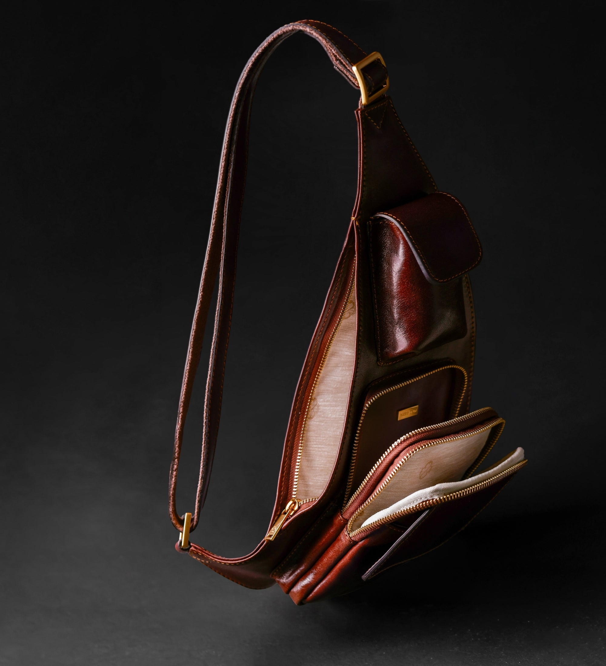 Leather Sling Bag Crossbody Bag - The Monk