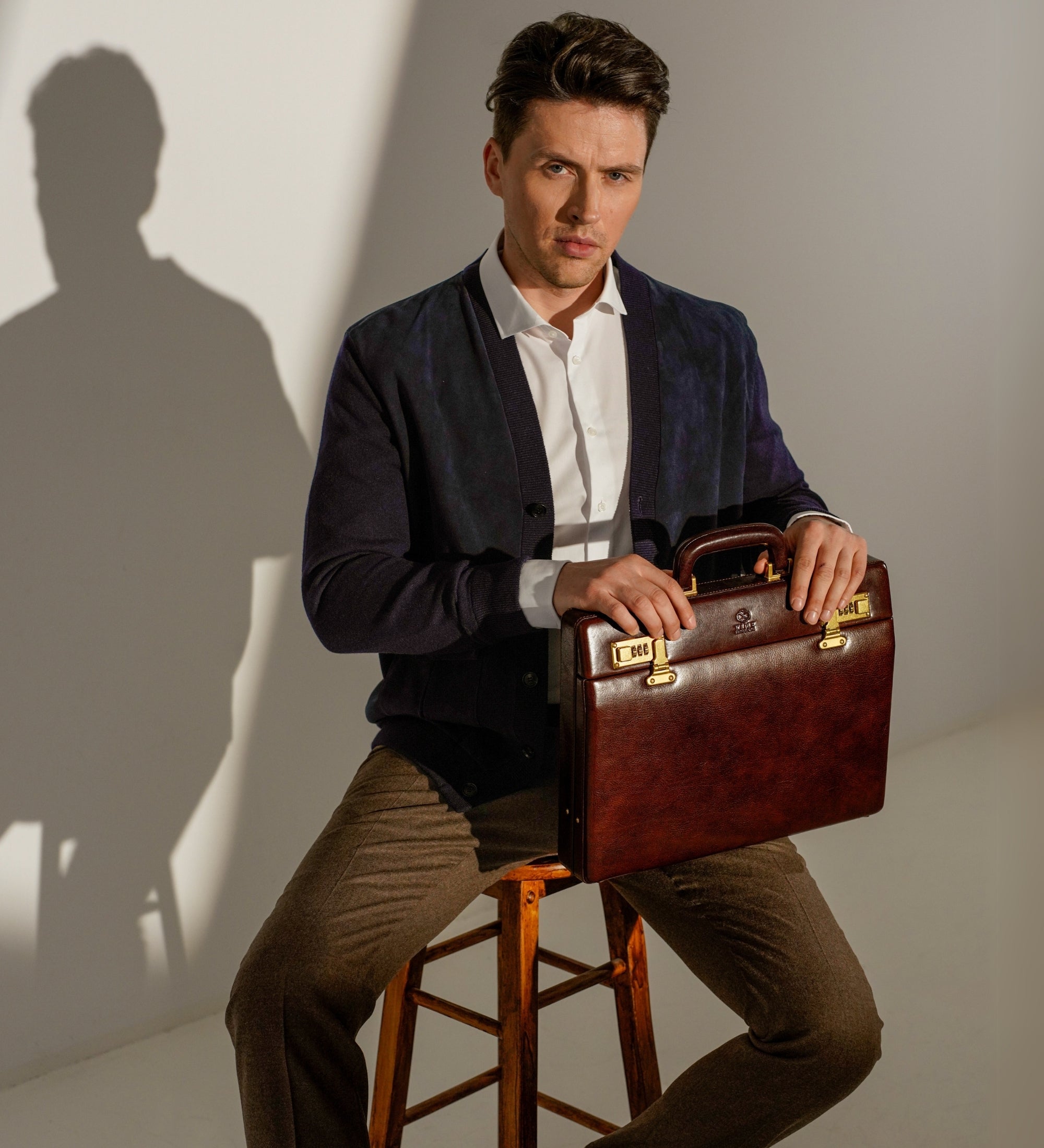 Leather Attaché Case Briefcase - Vendetta