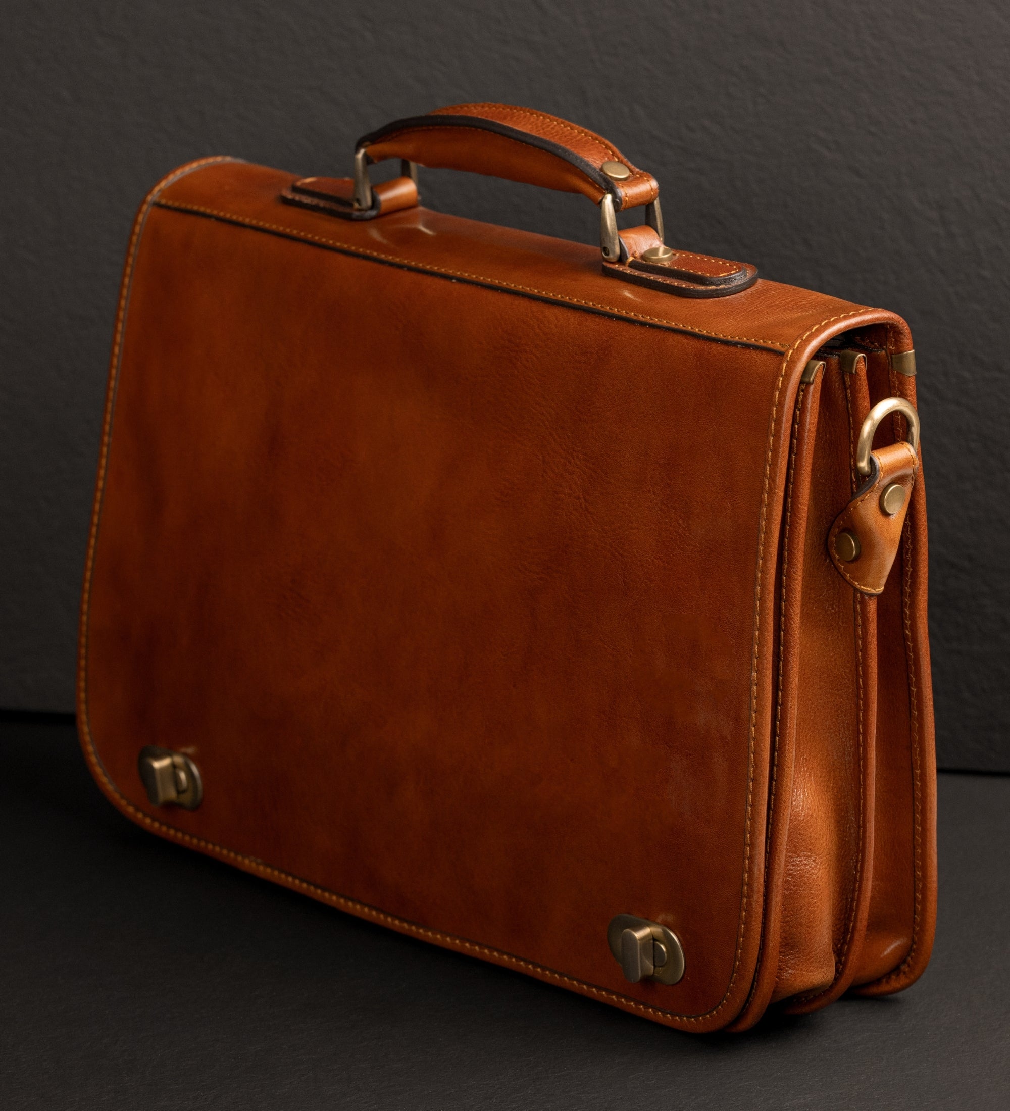 Leather Briefcase Laptop Bag - Illusions