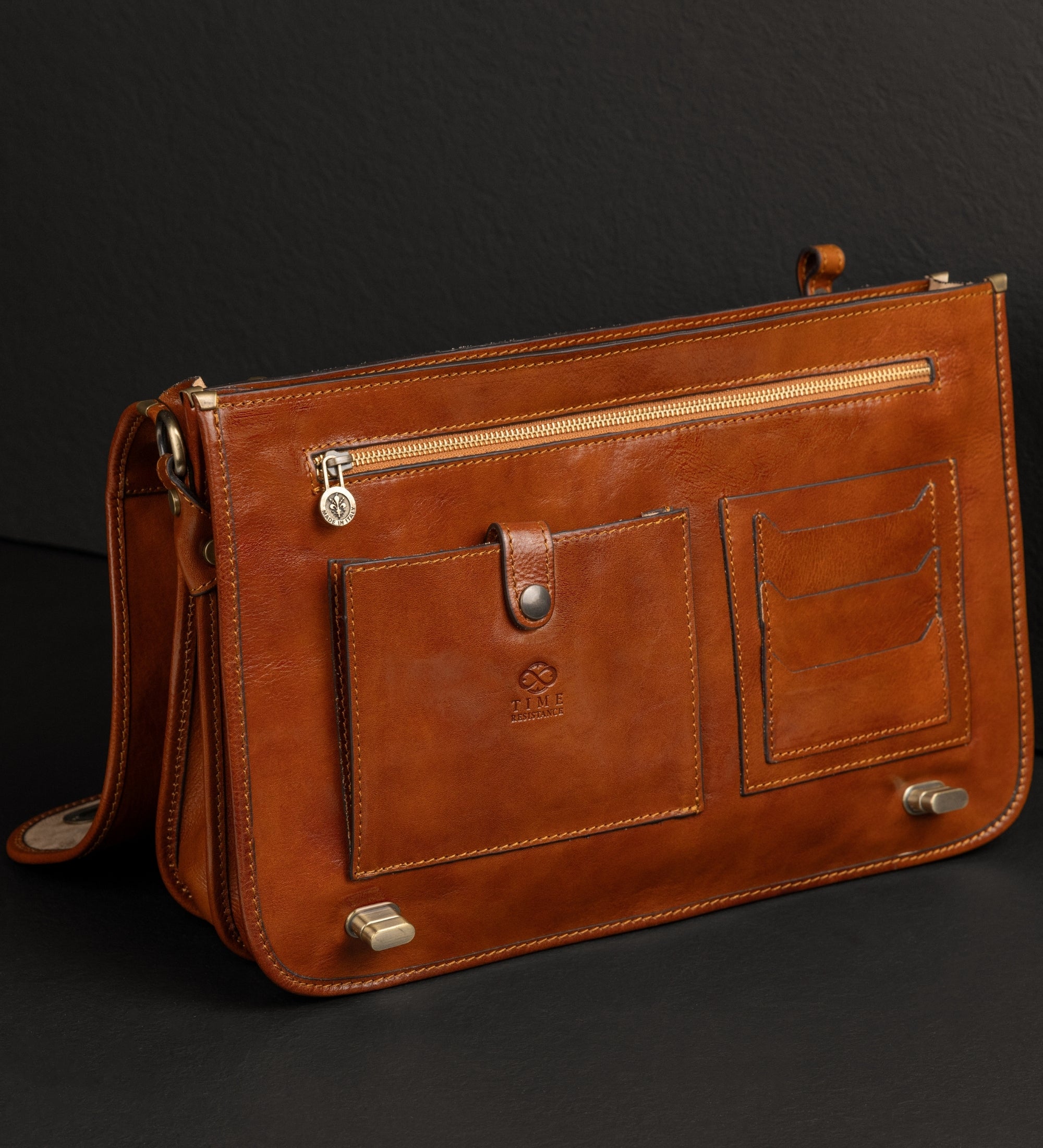 Leather Briefcase Laptop Bag - Illusions