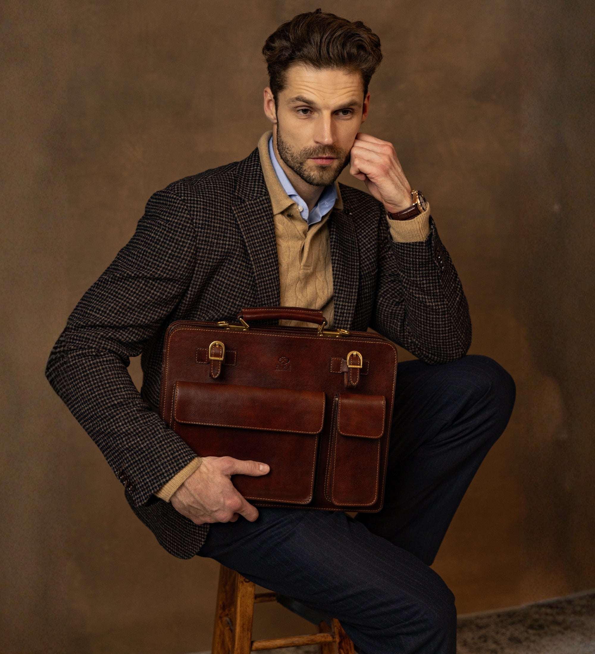 Leather Large Satchel Bag Briefcase - The Prophet
