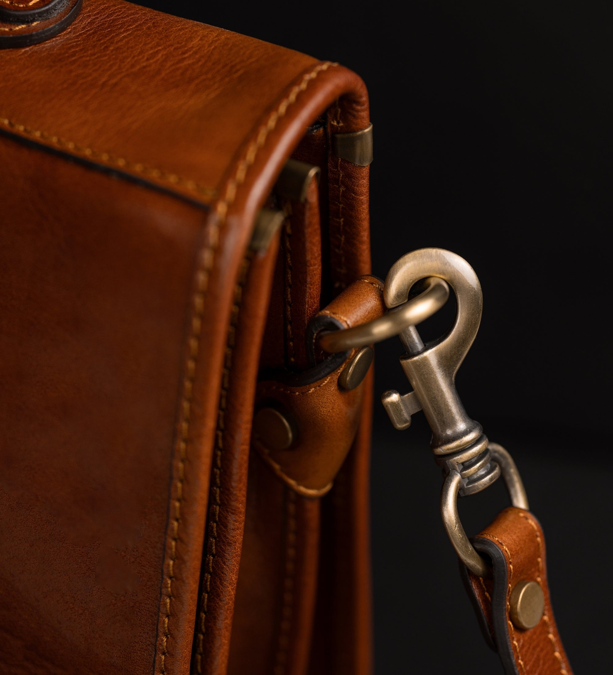 Leather Briefcase Laptop Bag - Illusions