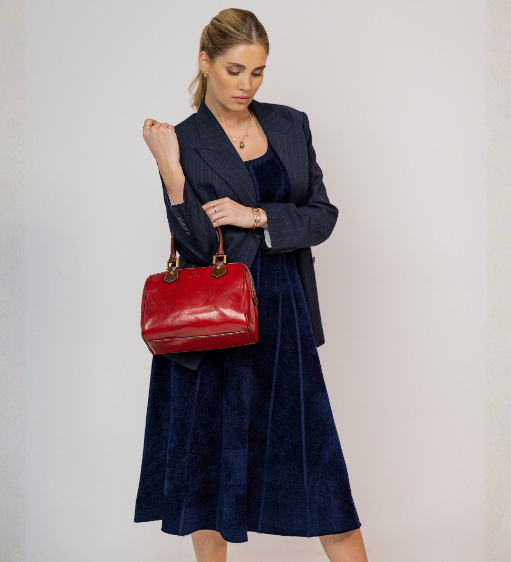 Womens Leather Barrel Bag - Little Dorrit