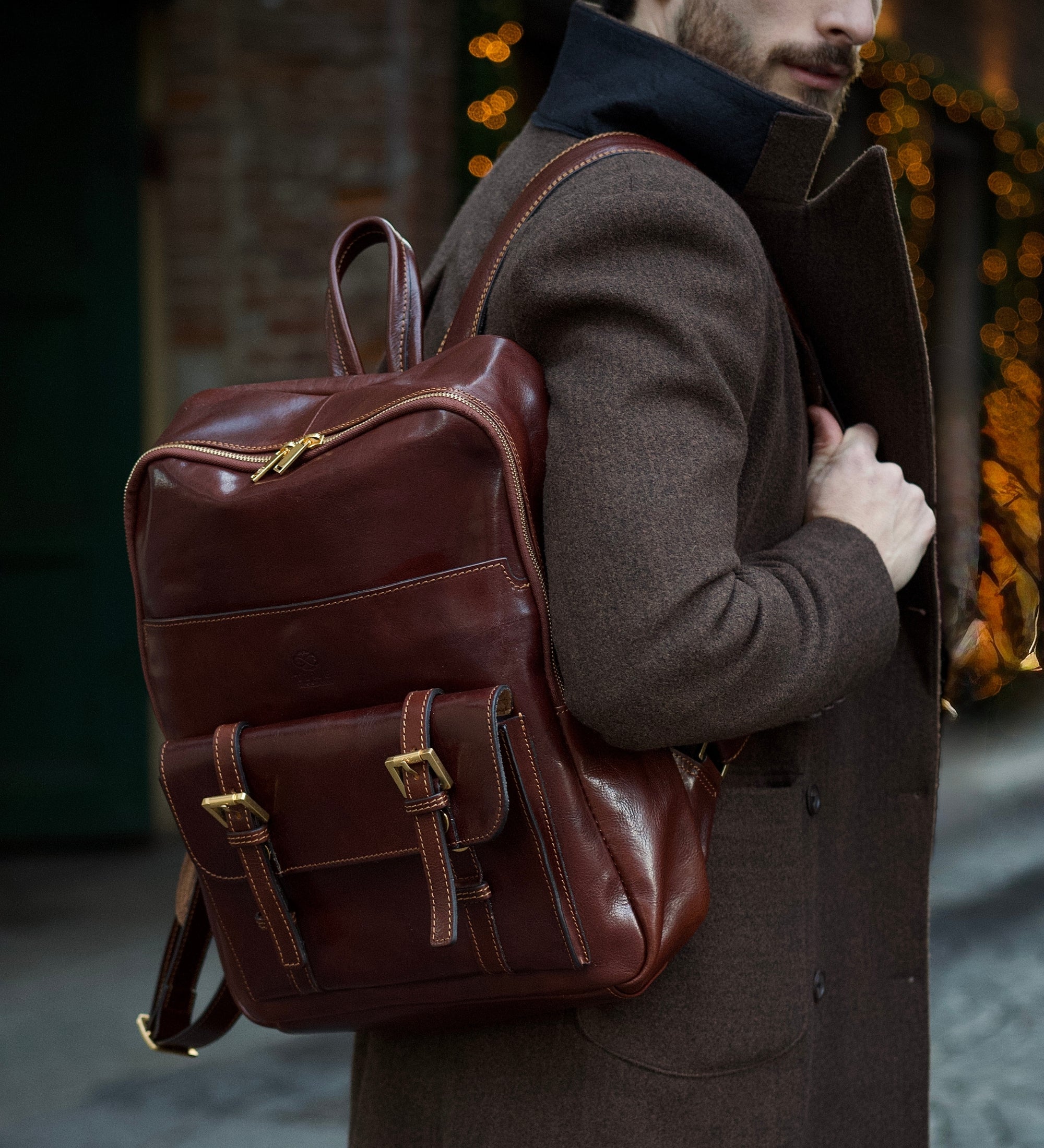 Large Leather Backpack for Men - The Divine Comedy