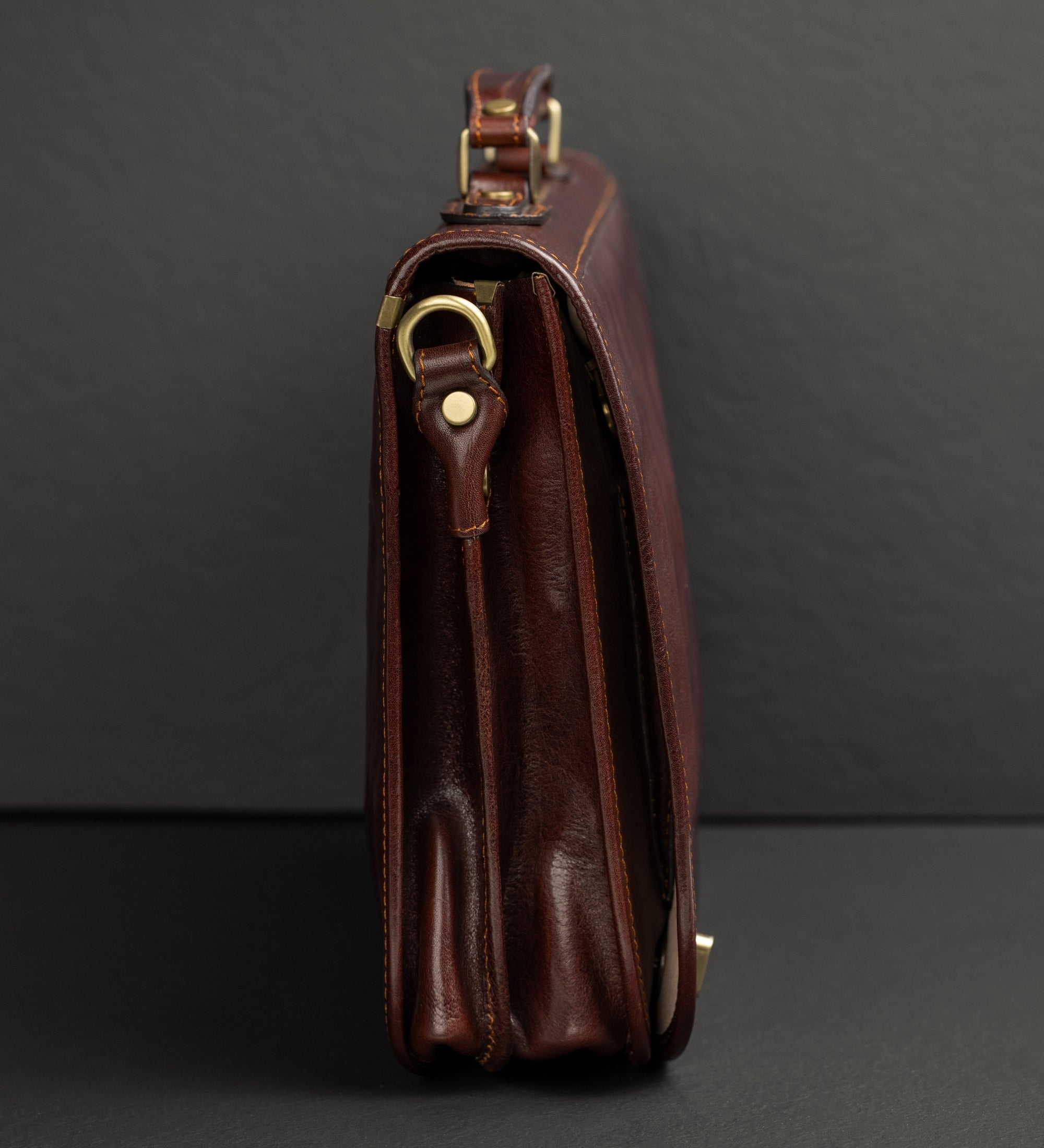 Leather Briefcase Laptop Bag - Illusions