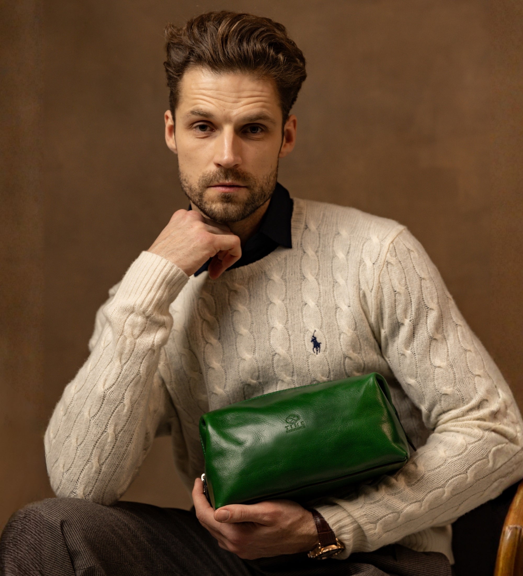 Leather Toiletry Bag - Four Past Midnight