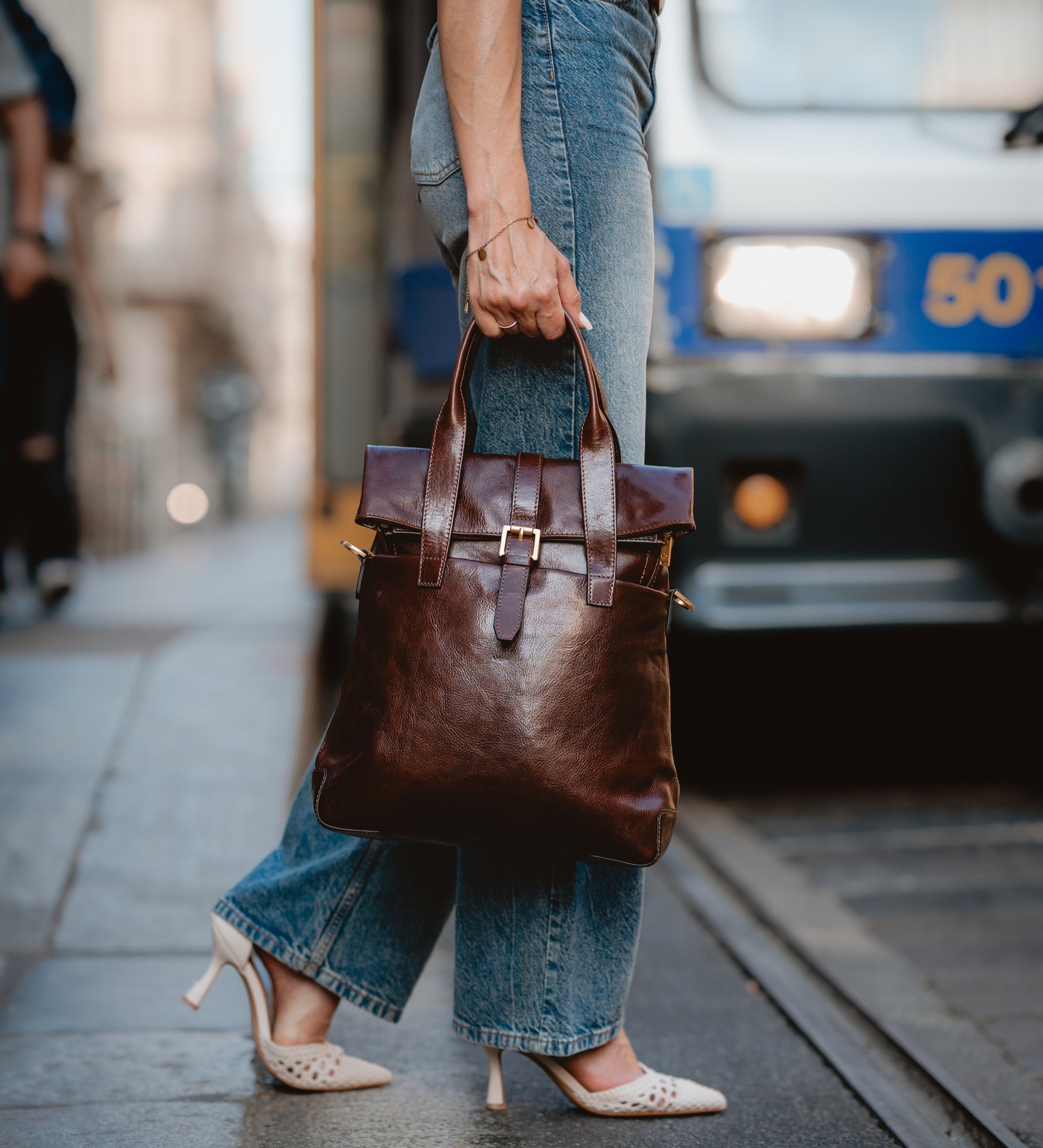 Womens Convertible Leather Backpack Shoulder Bag - The Awakening