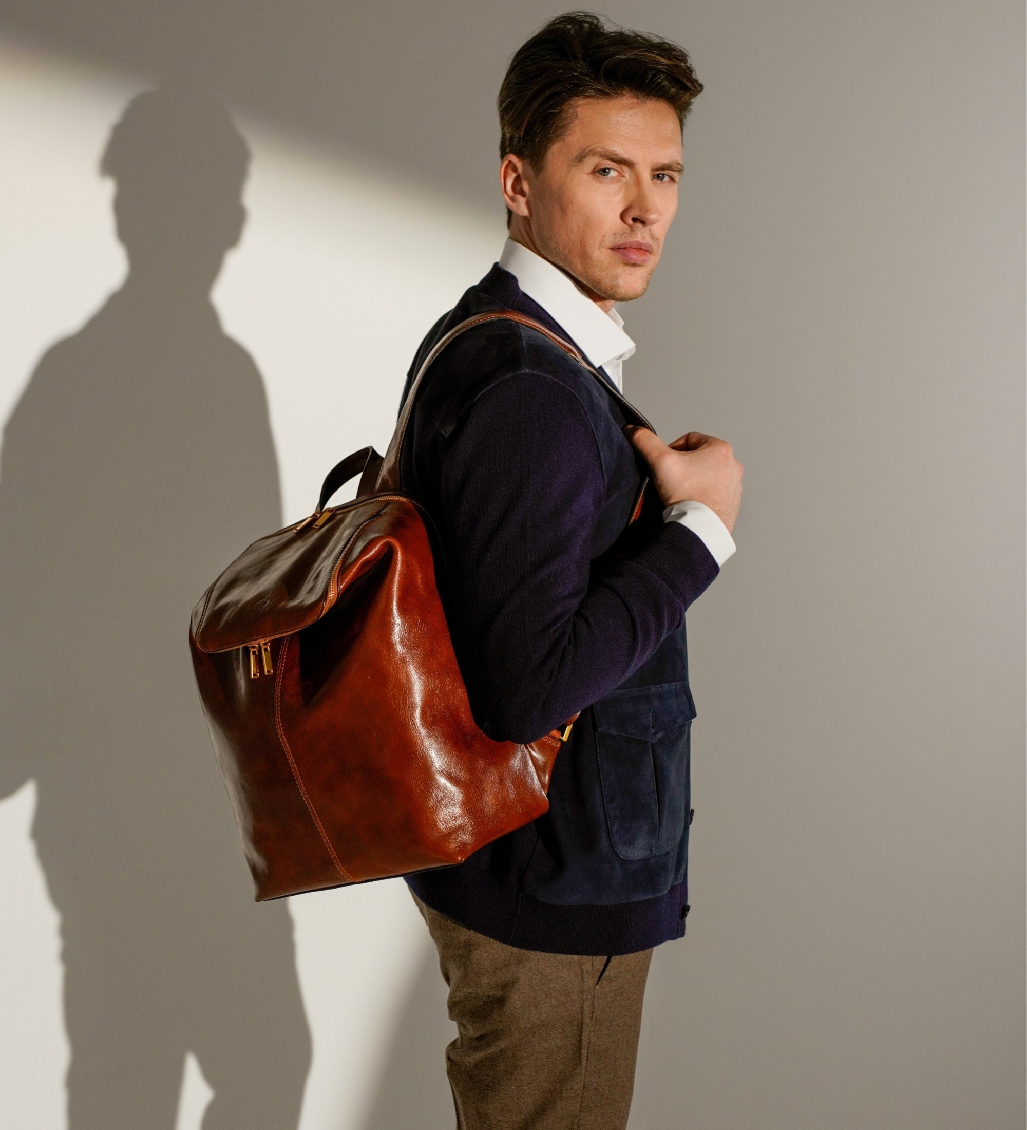 Leather Backpack - A Bend in the River