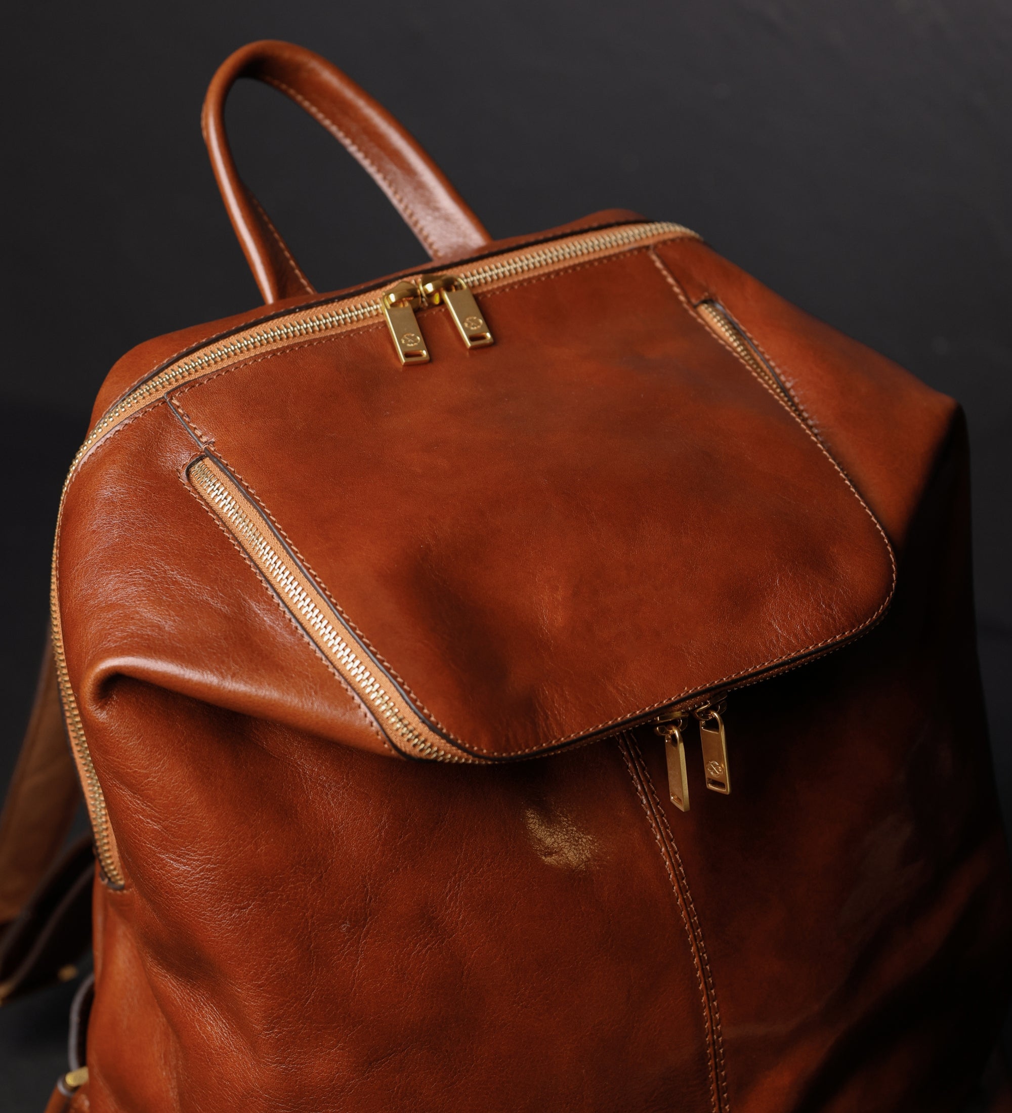 Leather Backpack for Women - A Bend in the River