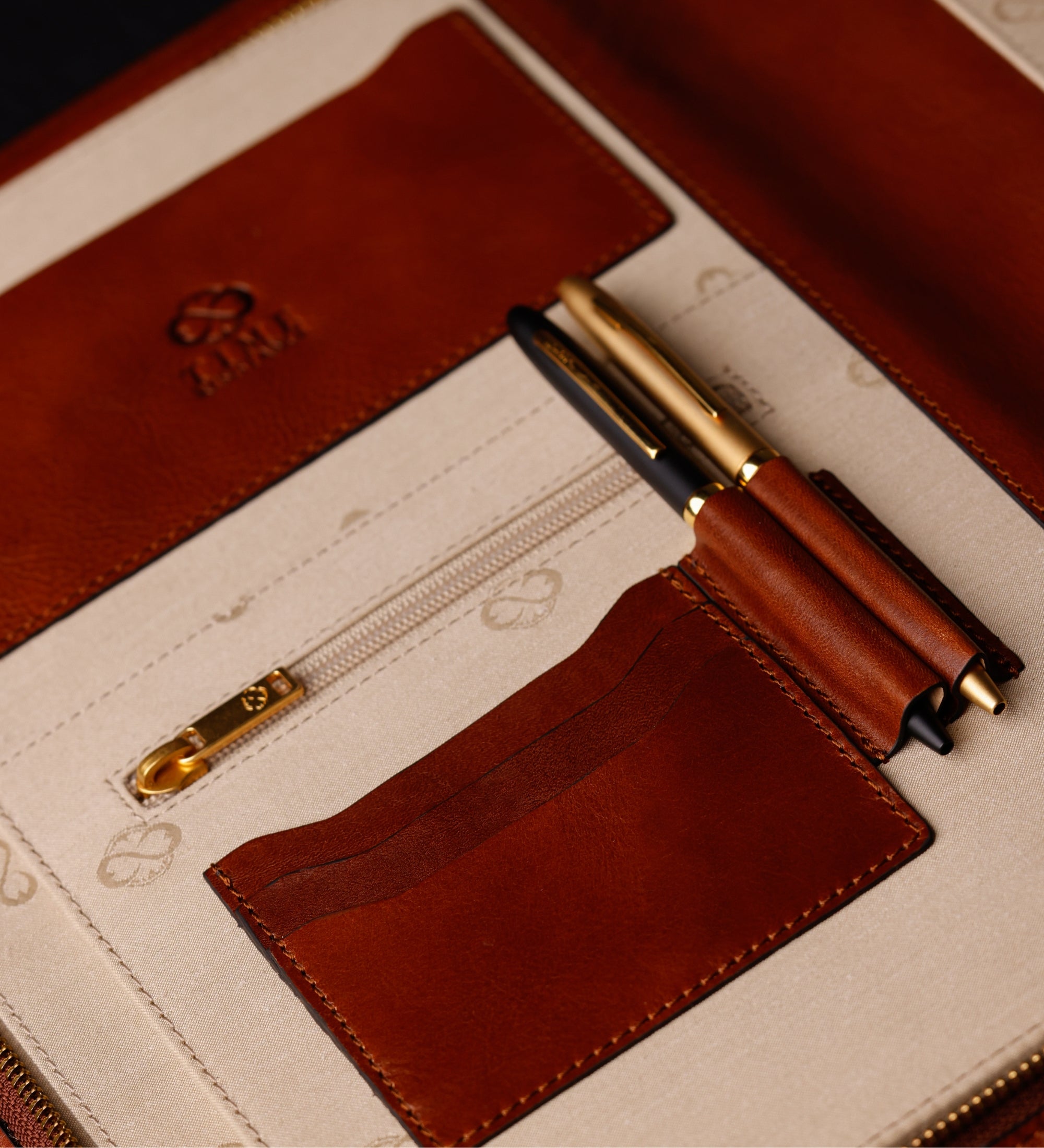 Womens Leather A4 Documents Folder Organizer - Candide