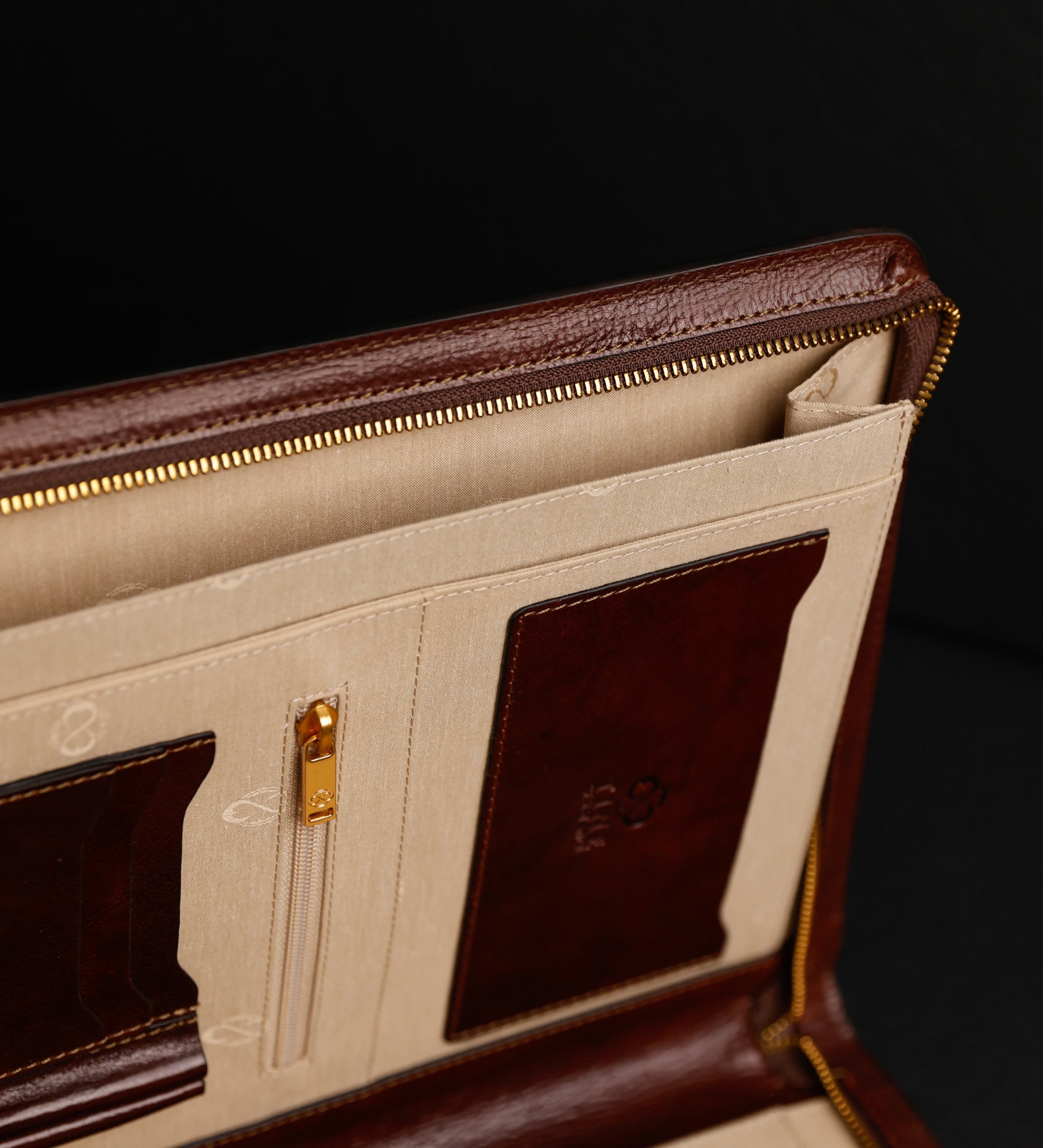 Womens Leather A4 Documents Folder Organizer - Candide