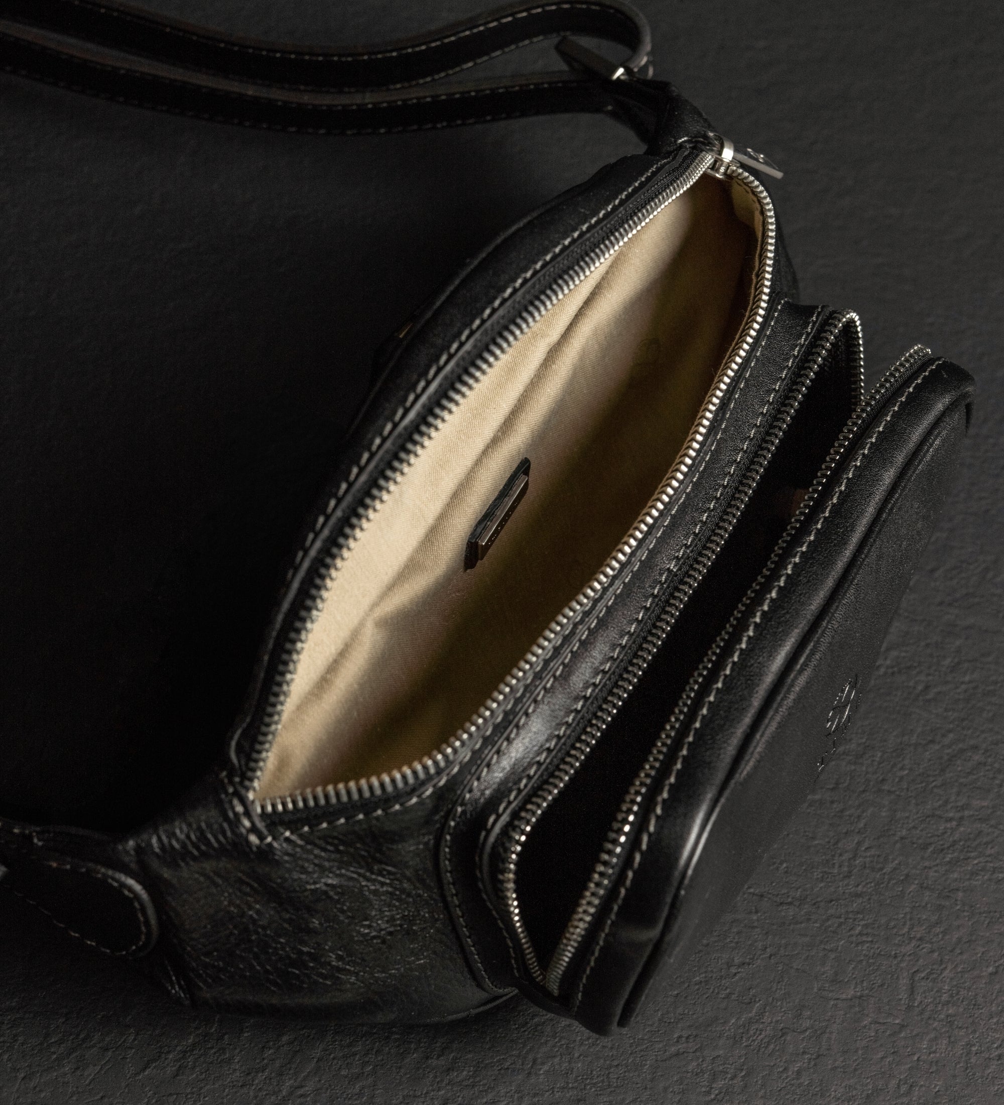 Womens Leather Sling Bag Belly Bag - Independent People
