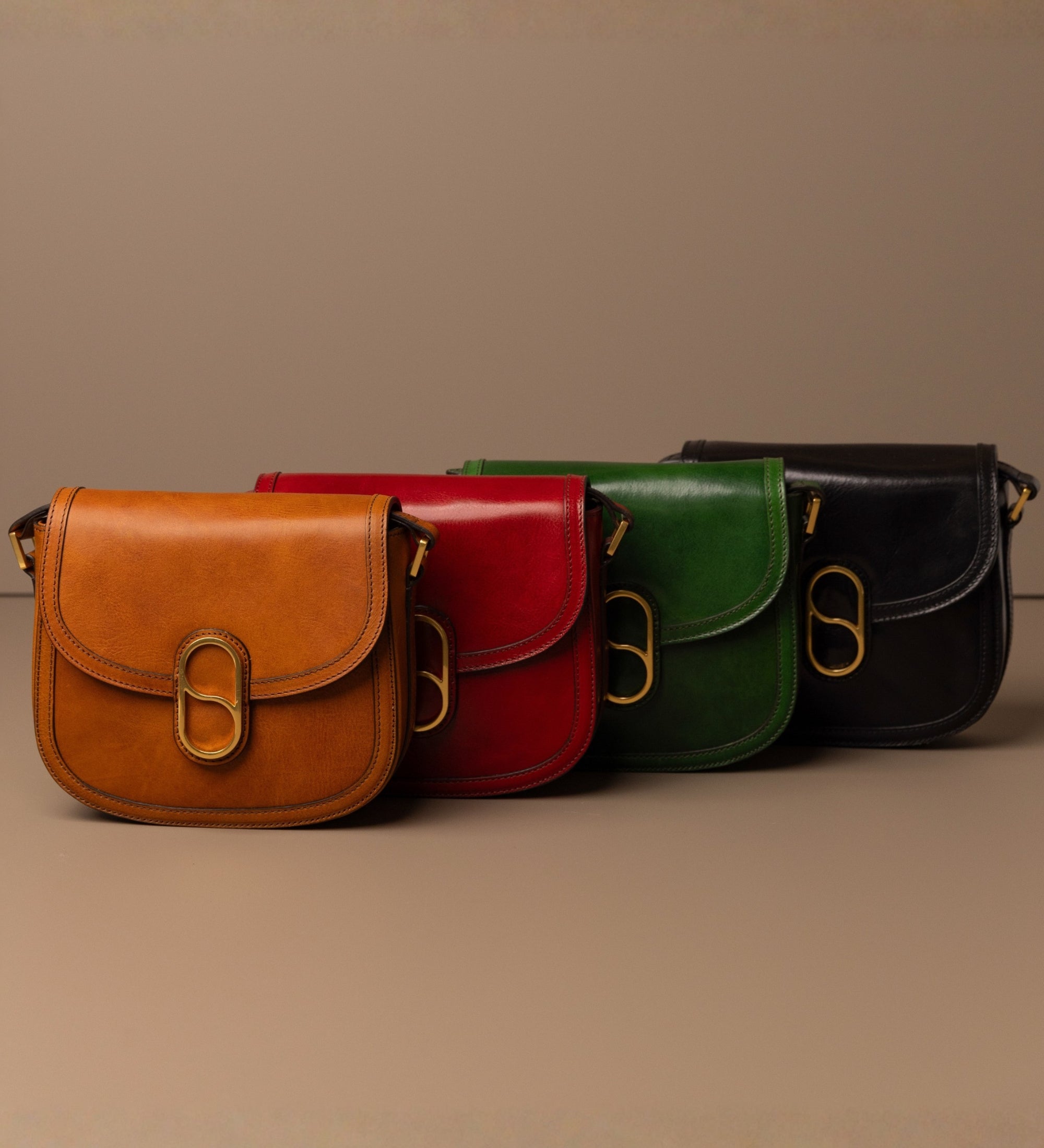 Womens Leather Saddle Bag - Villette