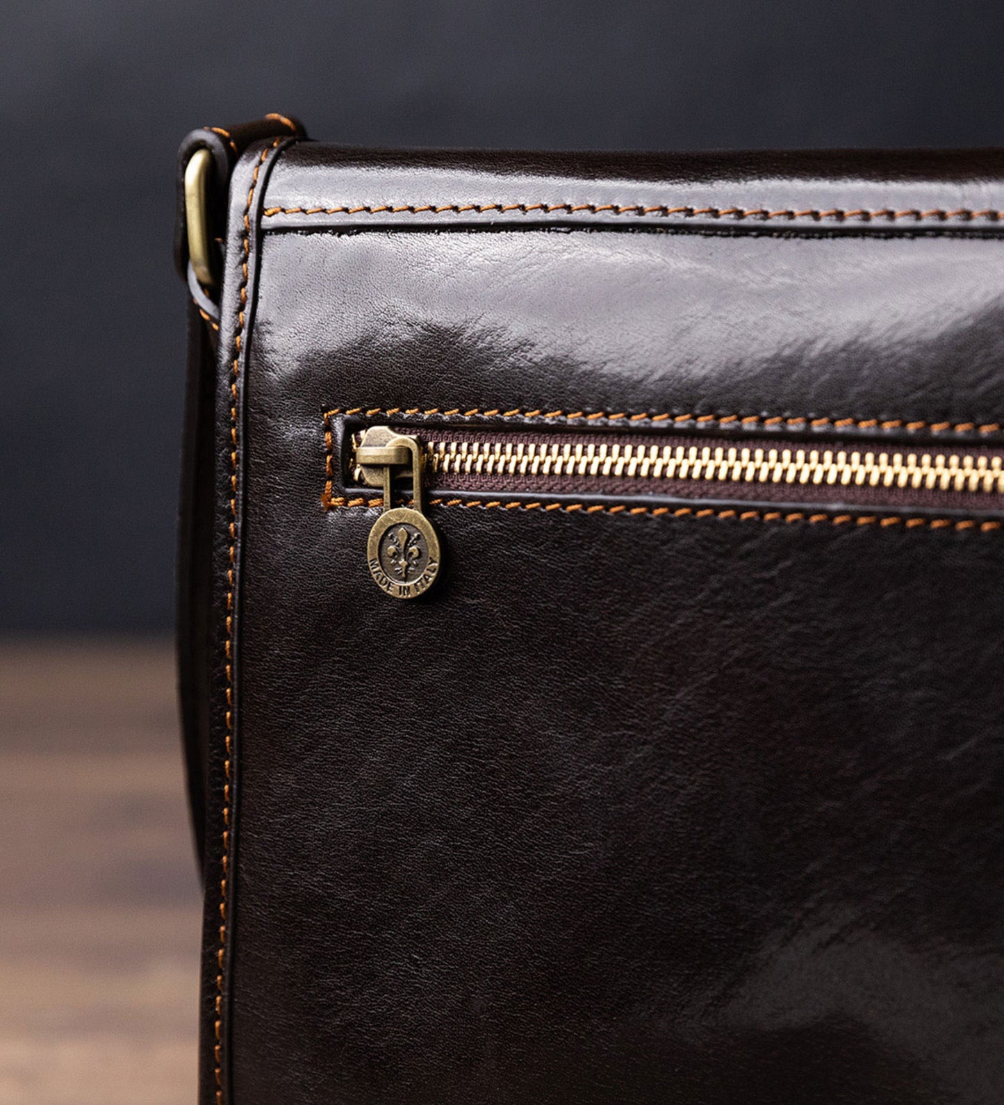 Small Leather Messenger Bag - On The Road