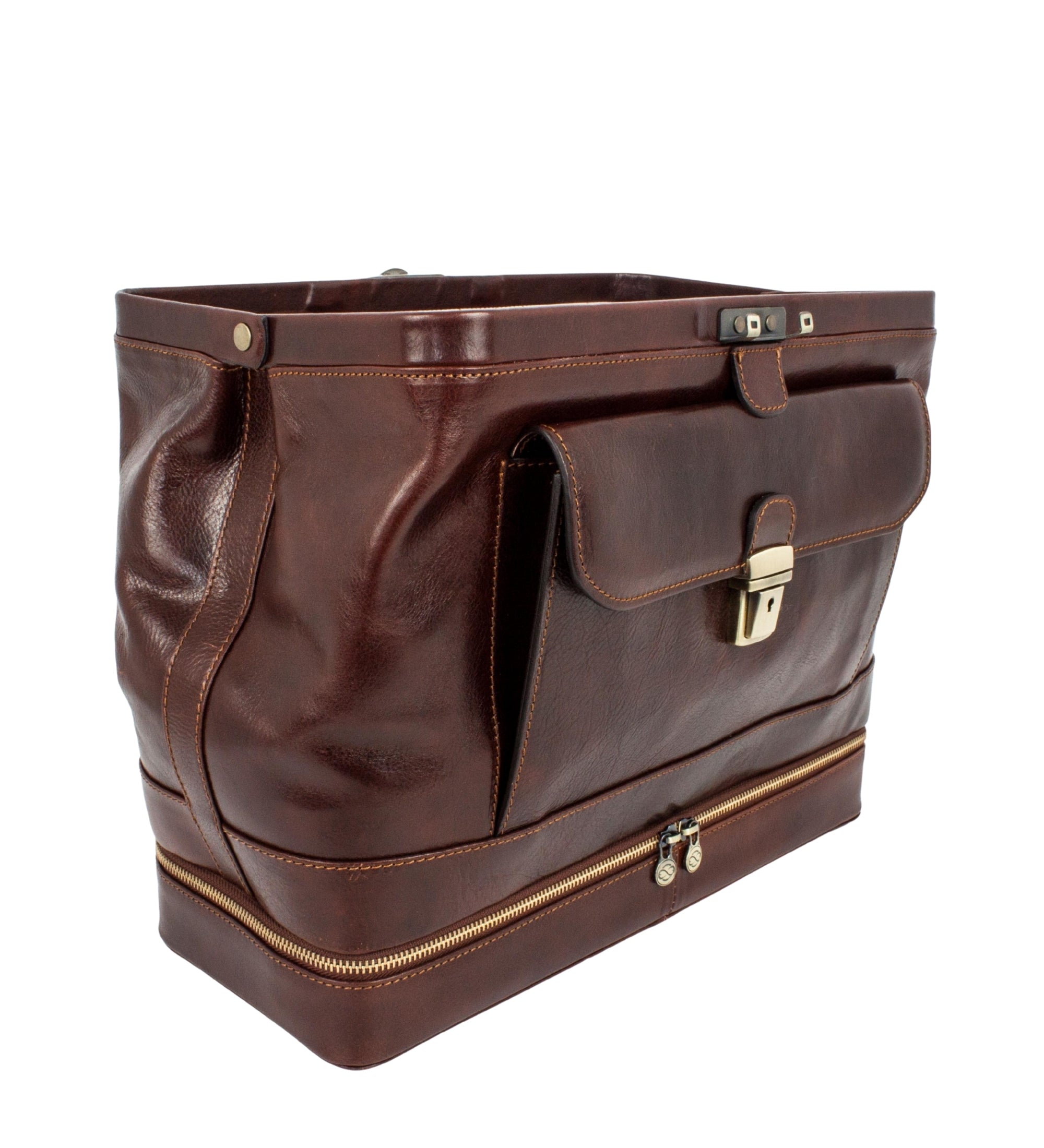 Large Italian Leather Doctor Bag - The Master and Margarita
