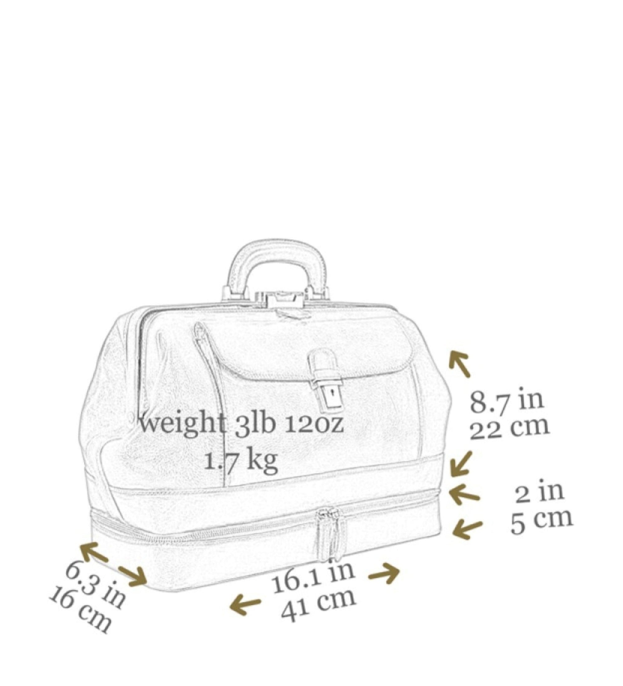 Large Italian Leather Doctor Bag - The Master and Margarita