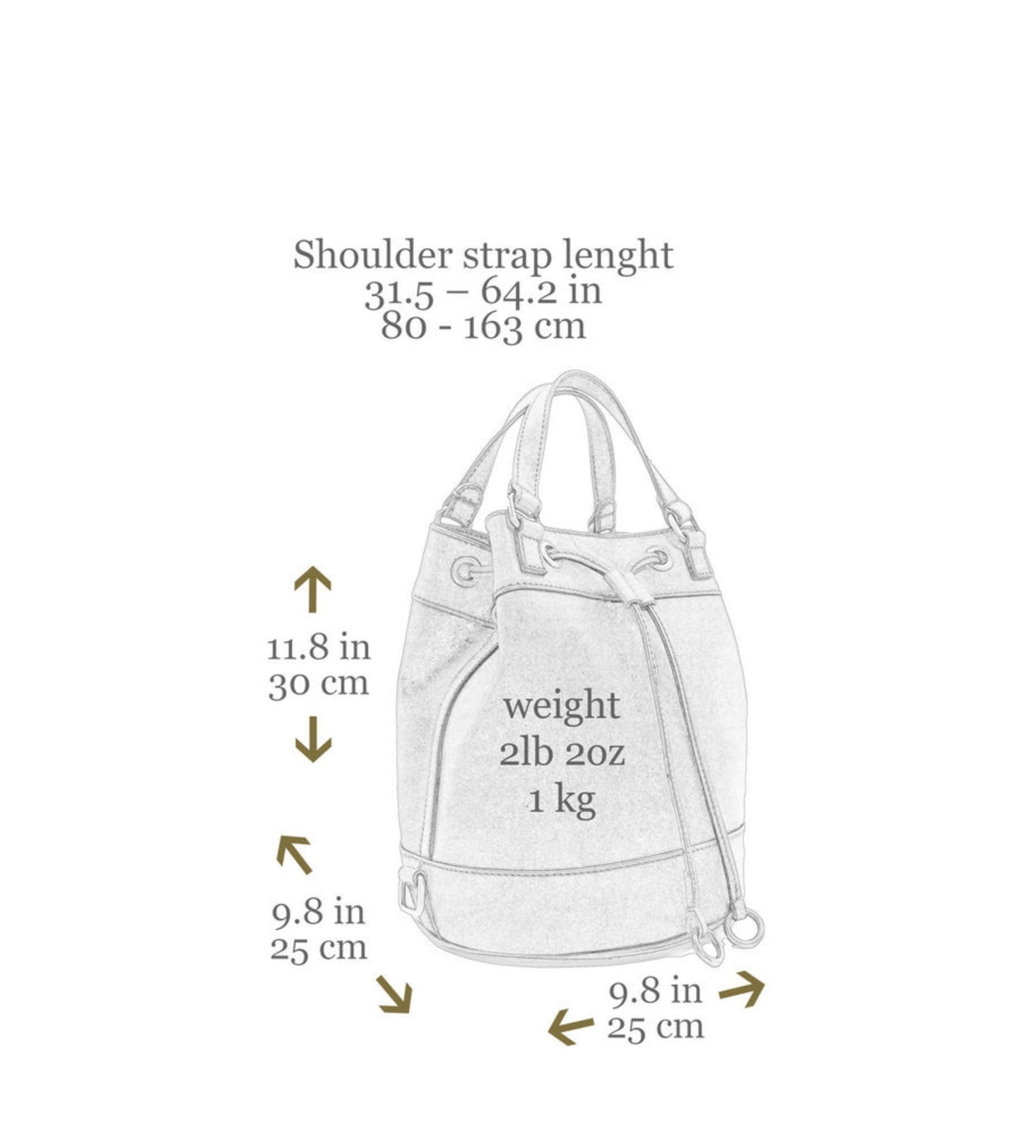 Leather Bucket Bag for Women - Light In August