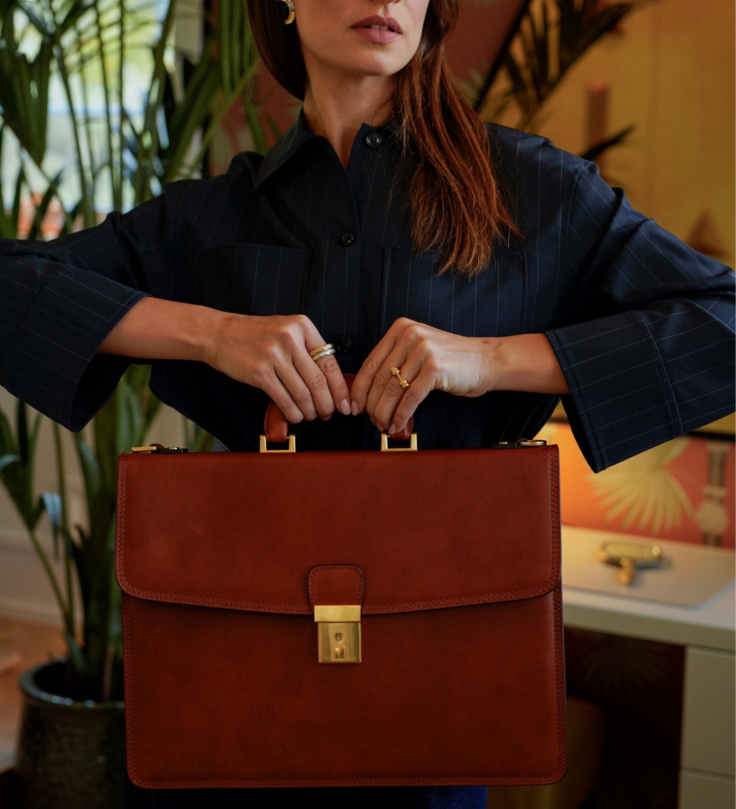 Womens Leather Briefcase - The Sound of the Mountain