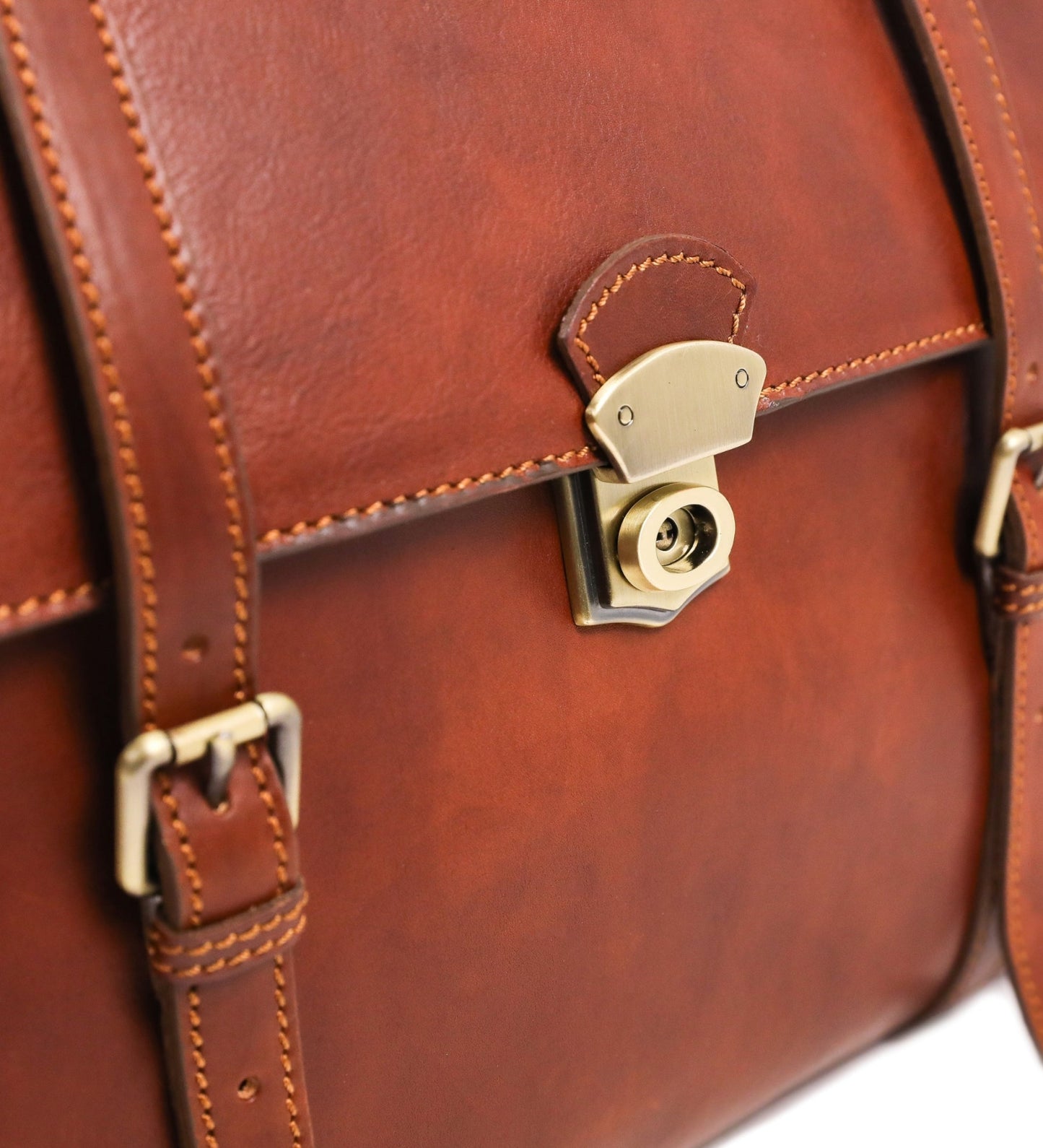 Leather Belted Briefcase, Convertible Backpack - The Glass Menagerie