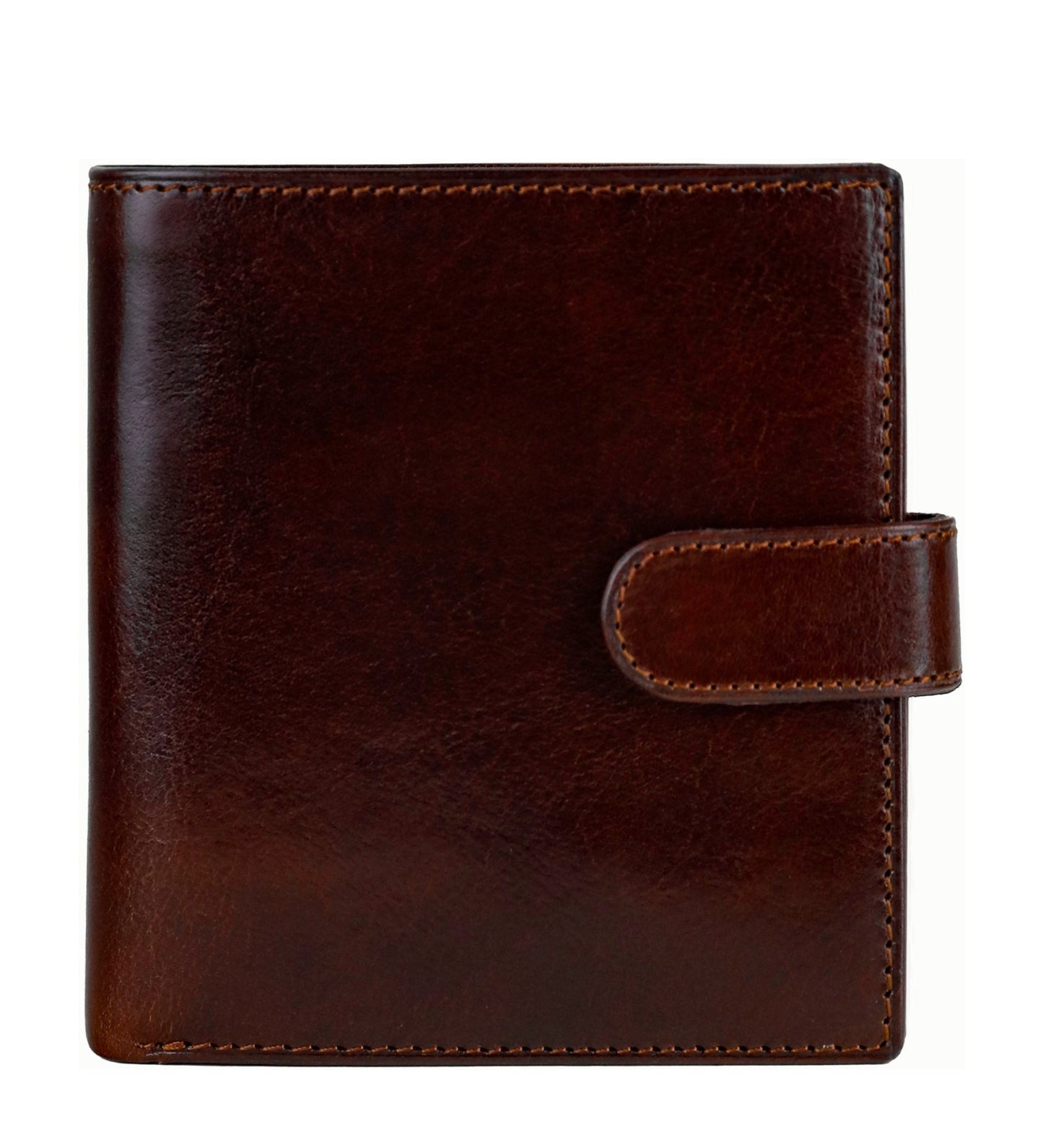 Leather Bifold Wallet with a Snap Closure - Ironweed