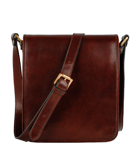 Small Leather Messenger Bag - On The Road