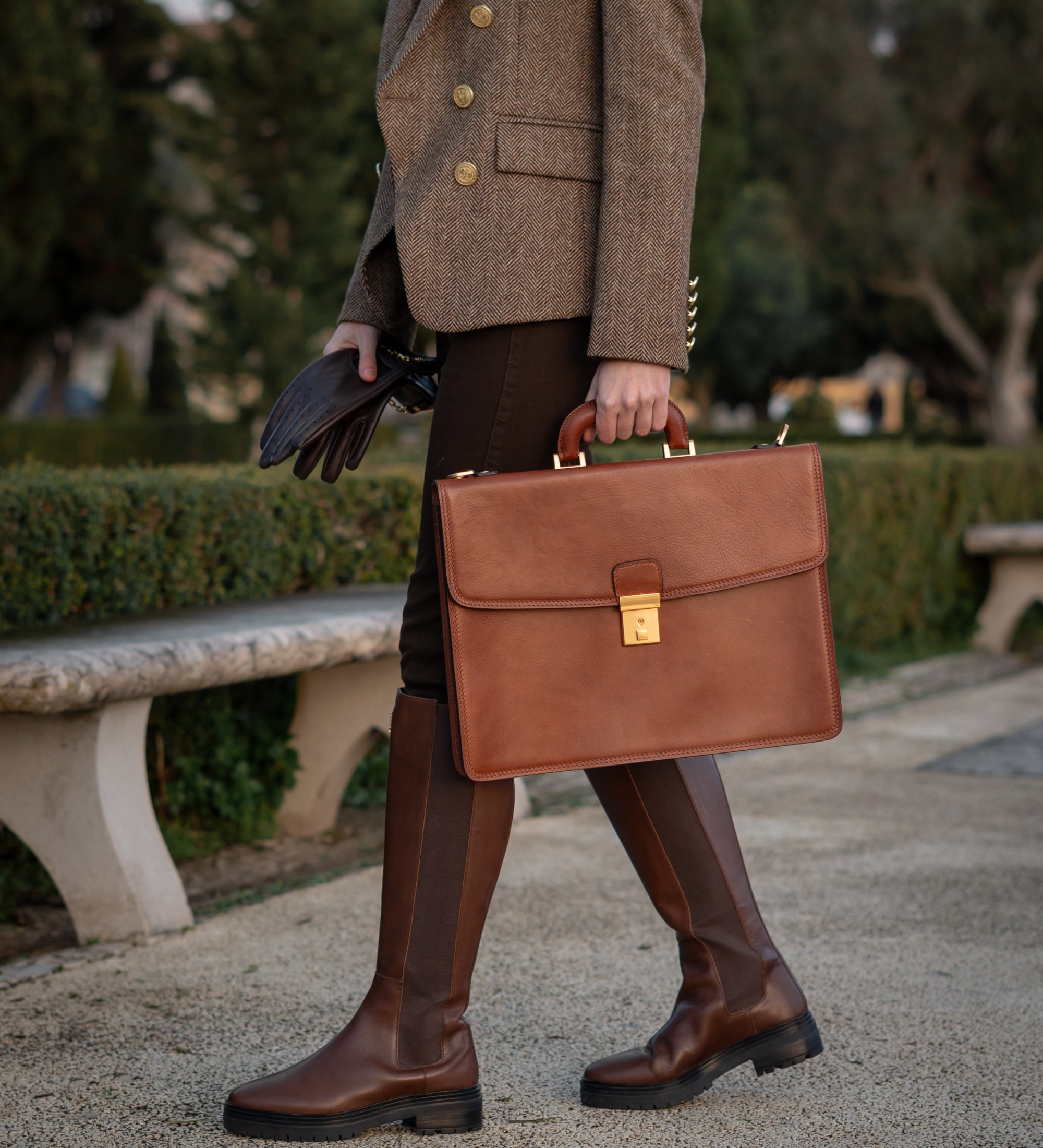 Womens Leather Briefcase - The Sound of the Mountain