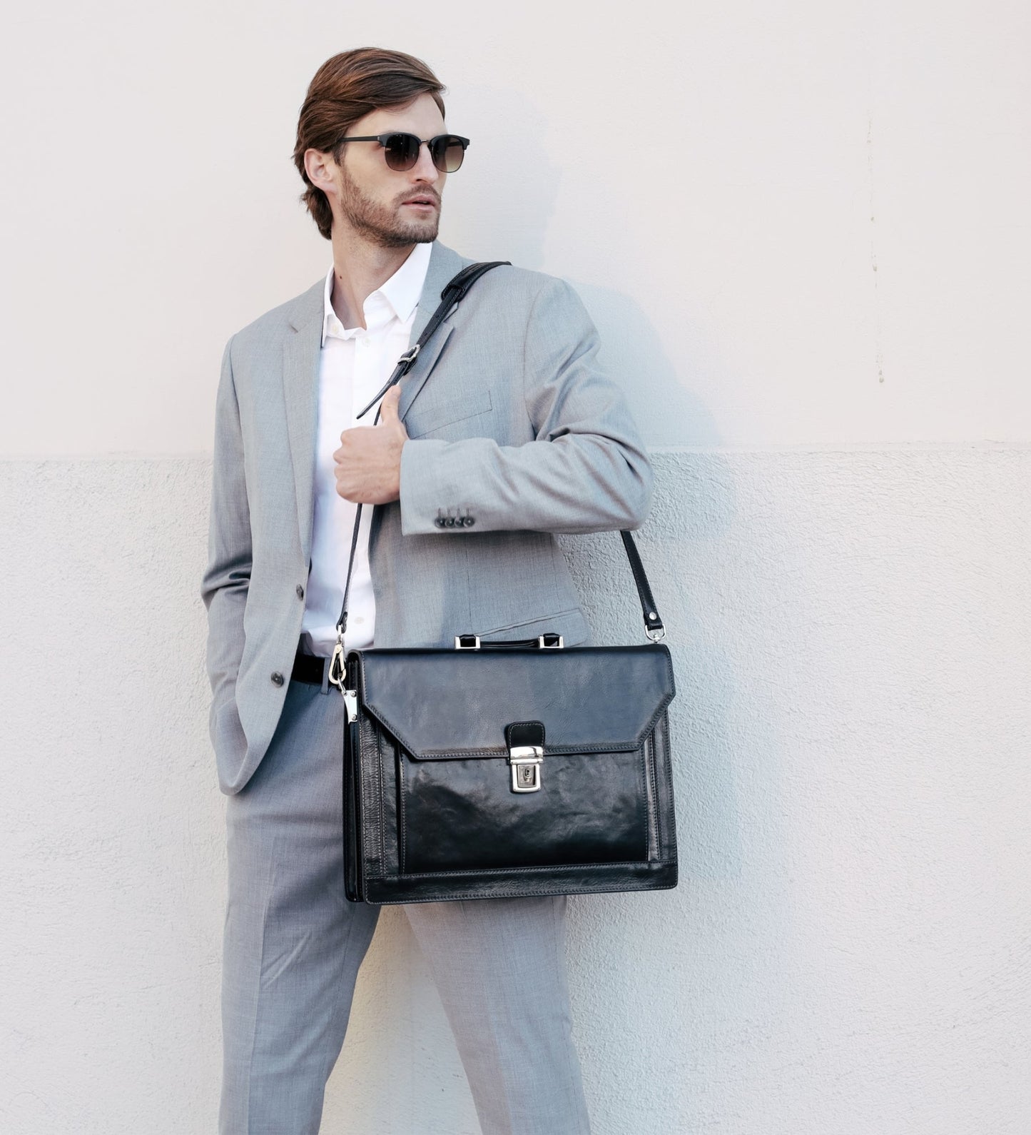 Large Leather Briefcase - Invisible Man