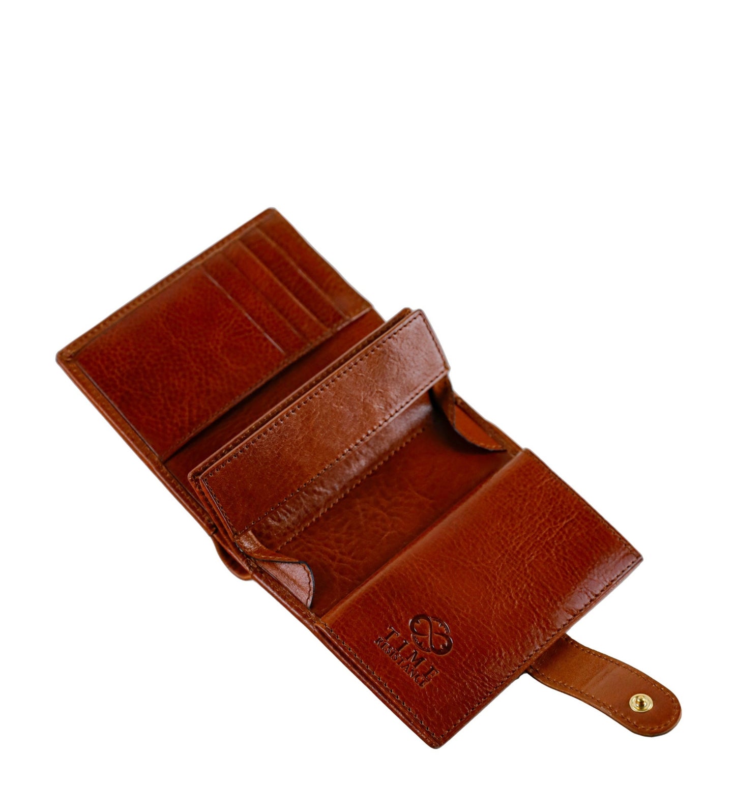 Leather Bifold Wallet with a Snap Closure - Ironweed