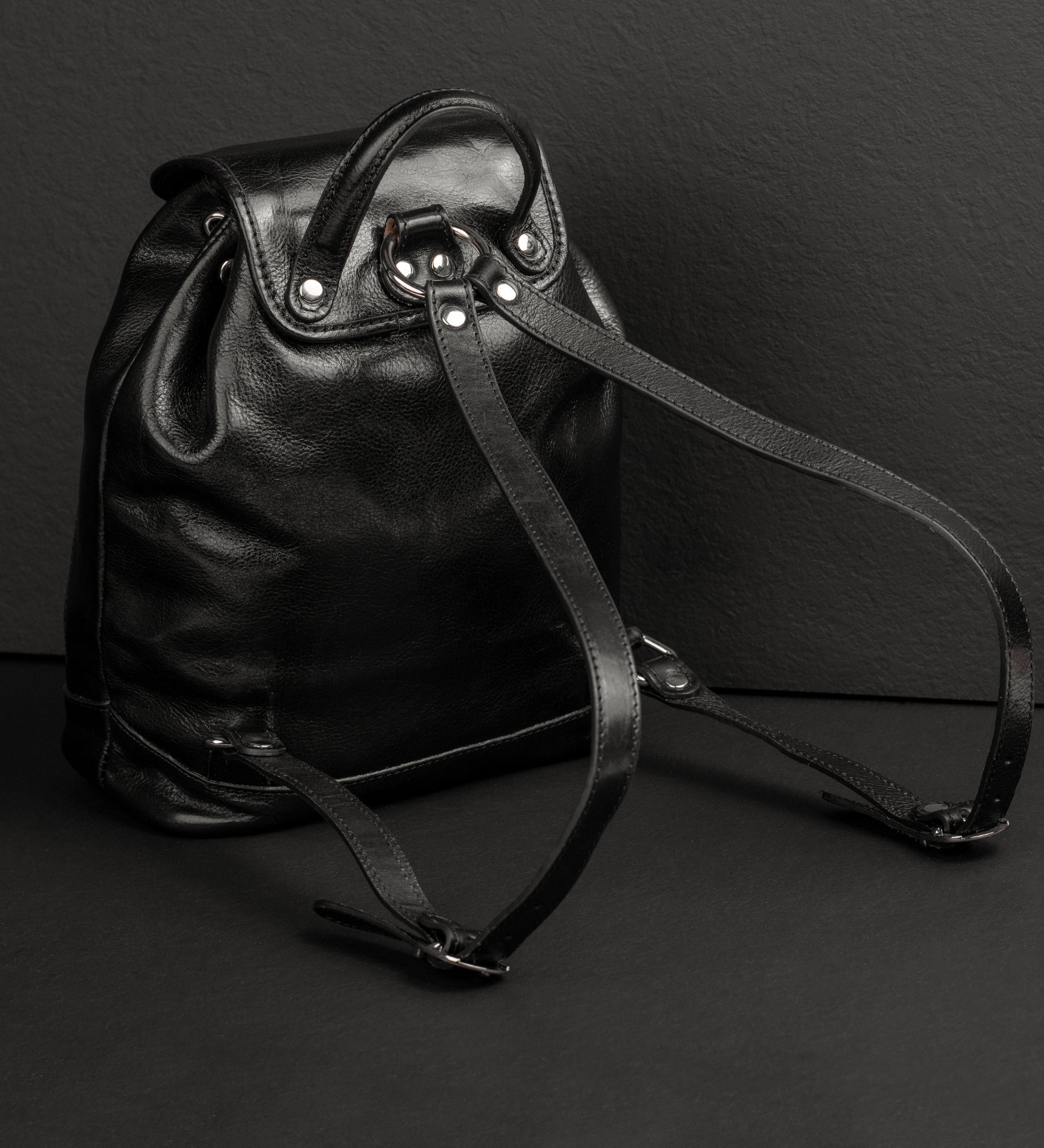 Leather Backpack for Women - White Noise