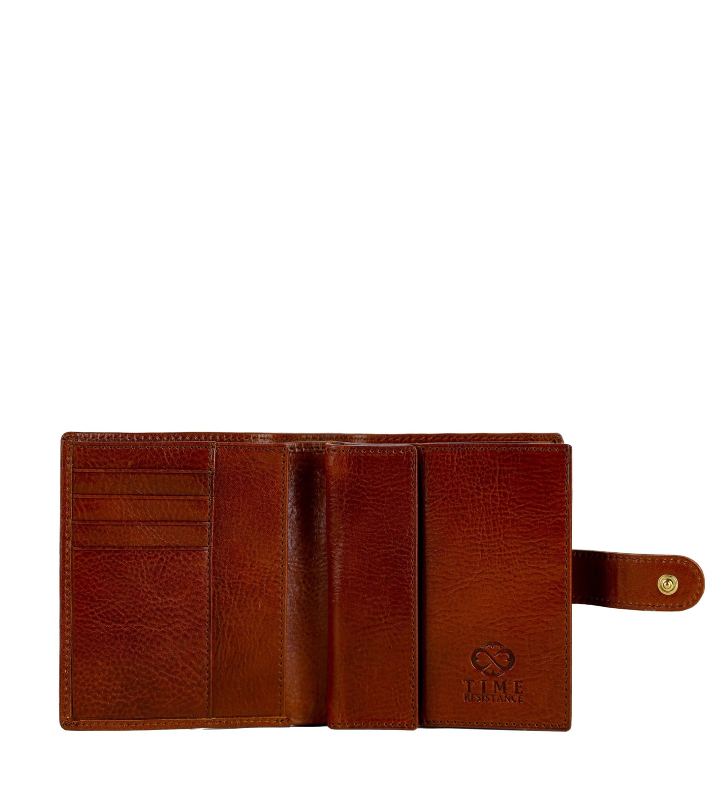 Leather Bifold Wallet with a Snap Closure - Ironweed