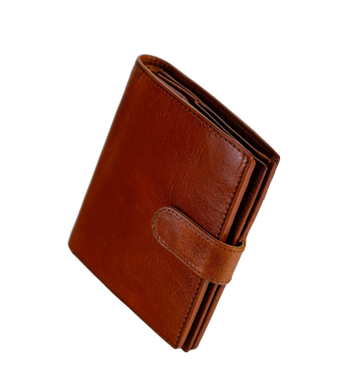 Leather Bifold Wallet with a Snap Closure - Ironweed