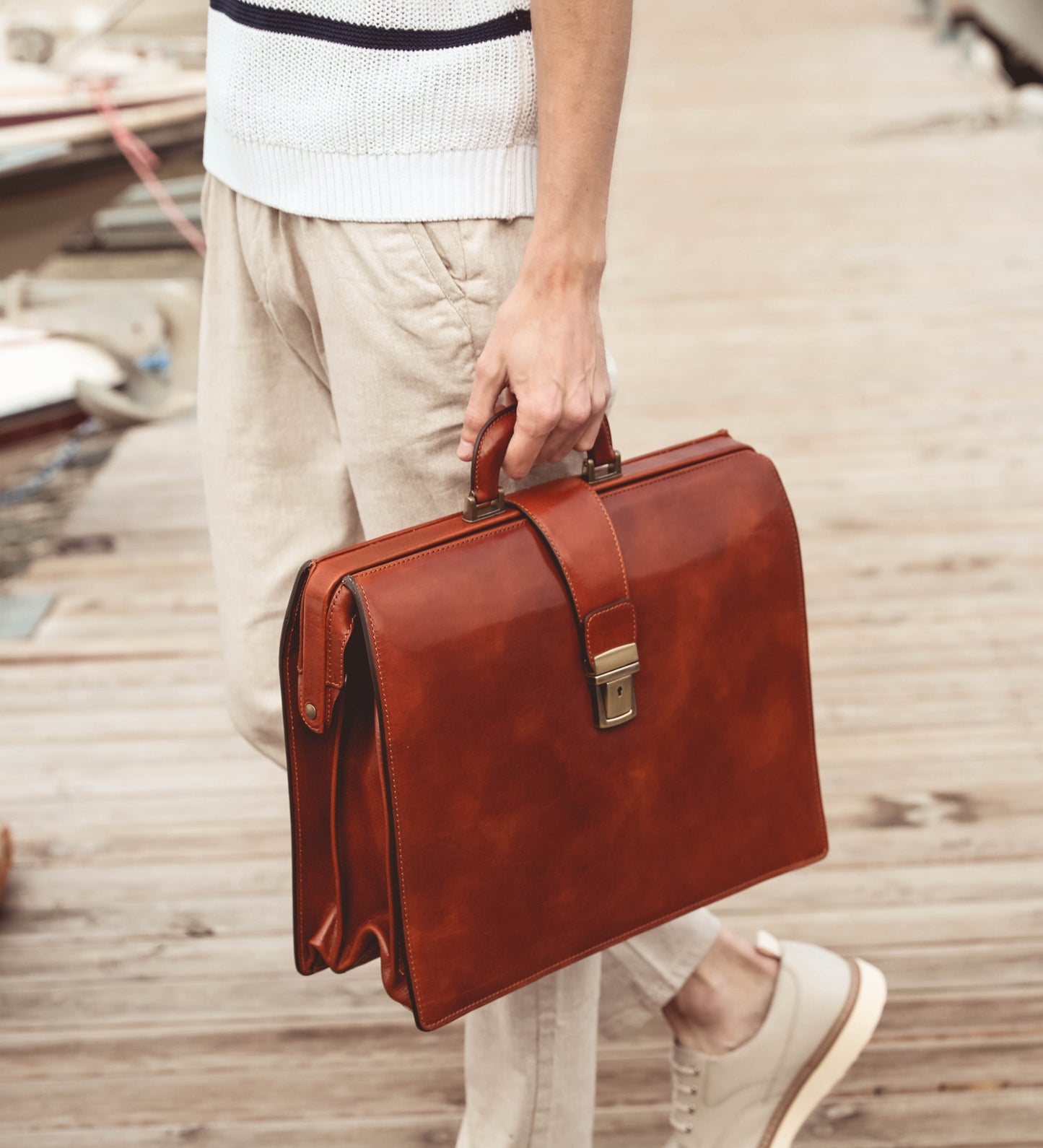 Large Leather Briefcase - The Firm