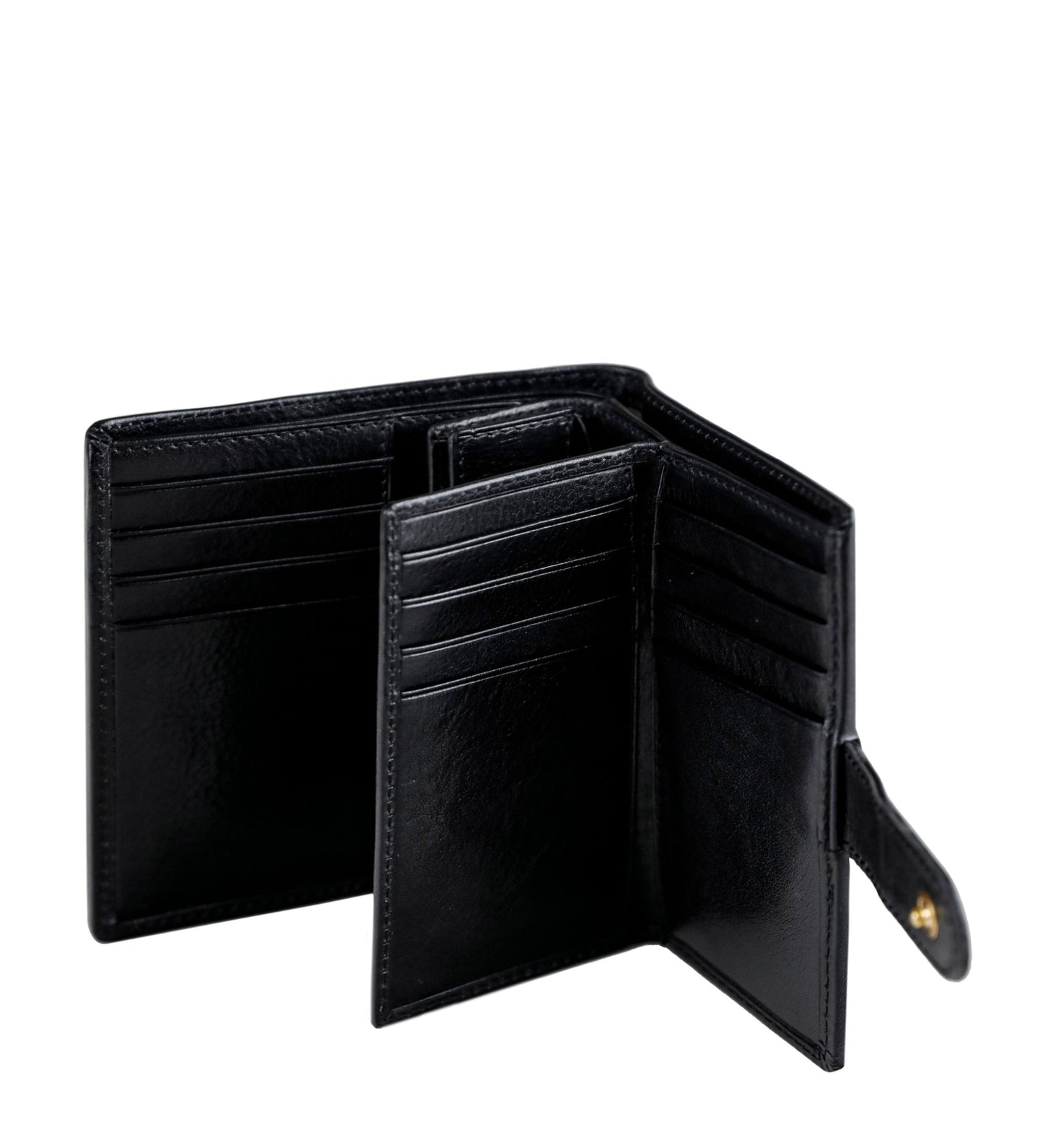 Leather Bifold Wallet with a Snap Closure - Ironweed