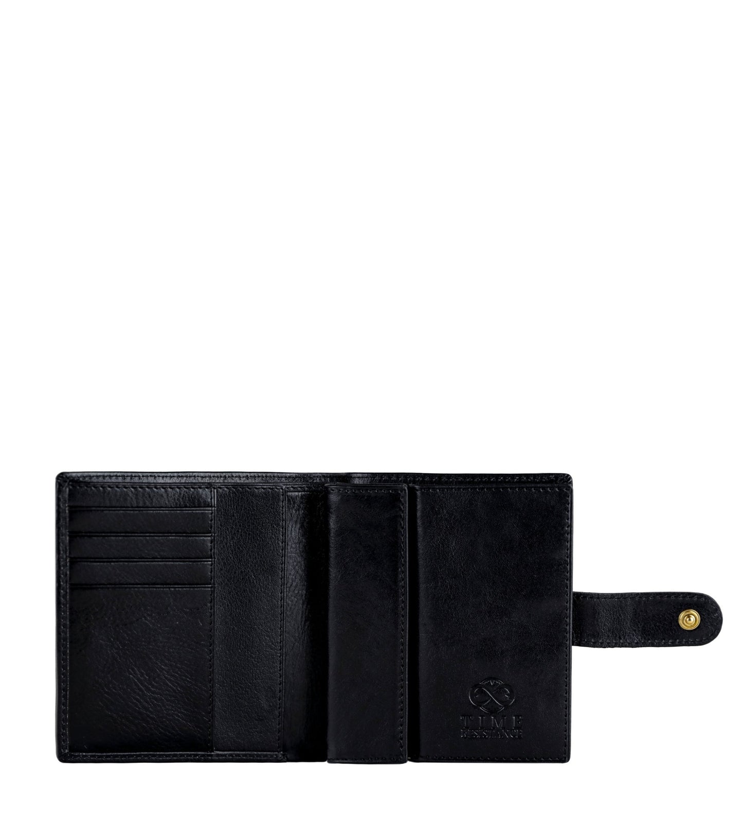 Leather Bifold Wallet with a Snap Closure - Ironweed