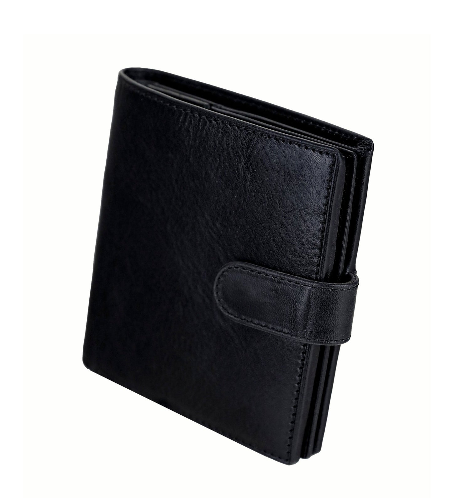 Leather Bifold Wallet with a Snap Closure - Ironweed