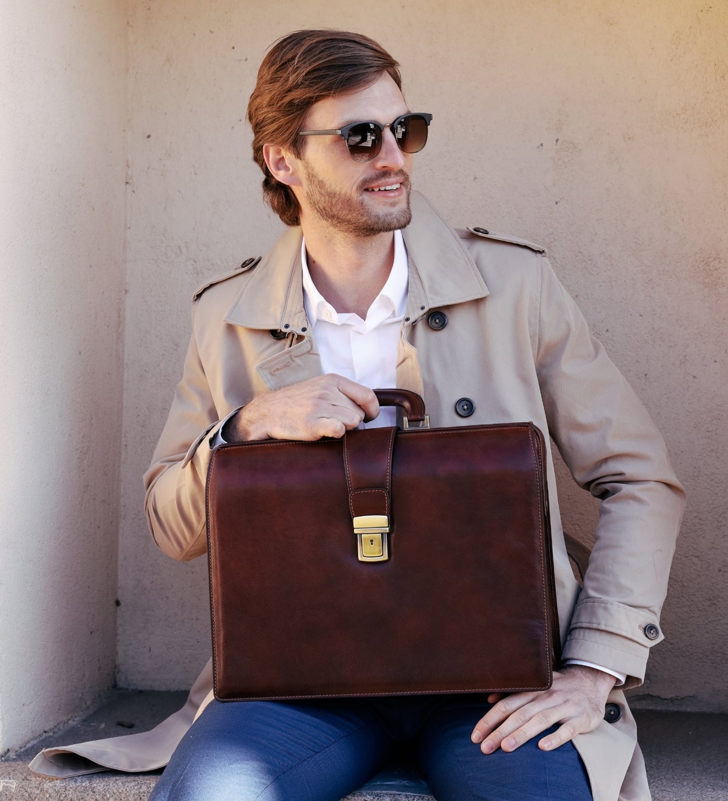 Large Leather Briefcase - The Firm