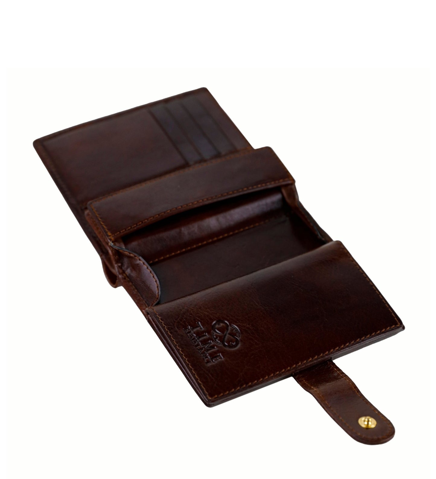 Leather Bifold Wallet with a Snap Closure - Ironweed