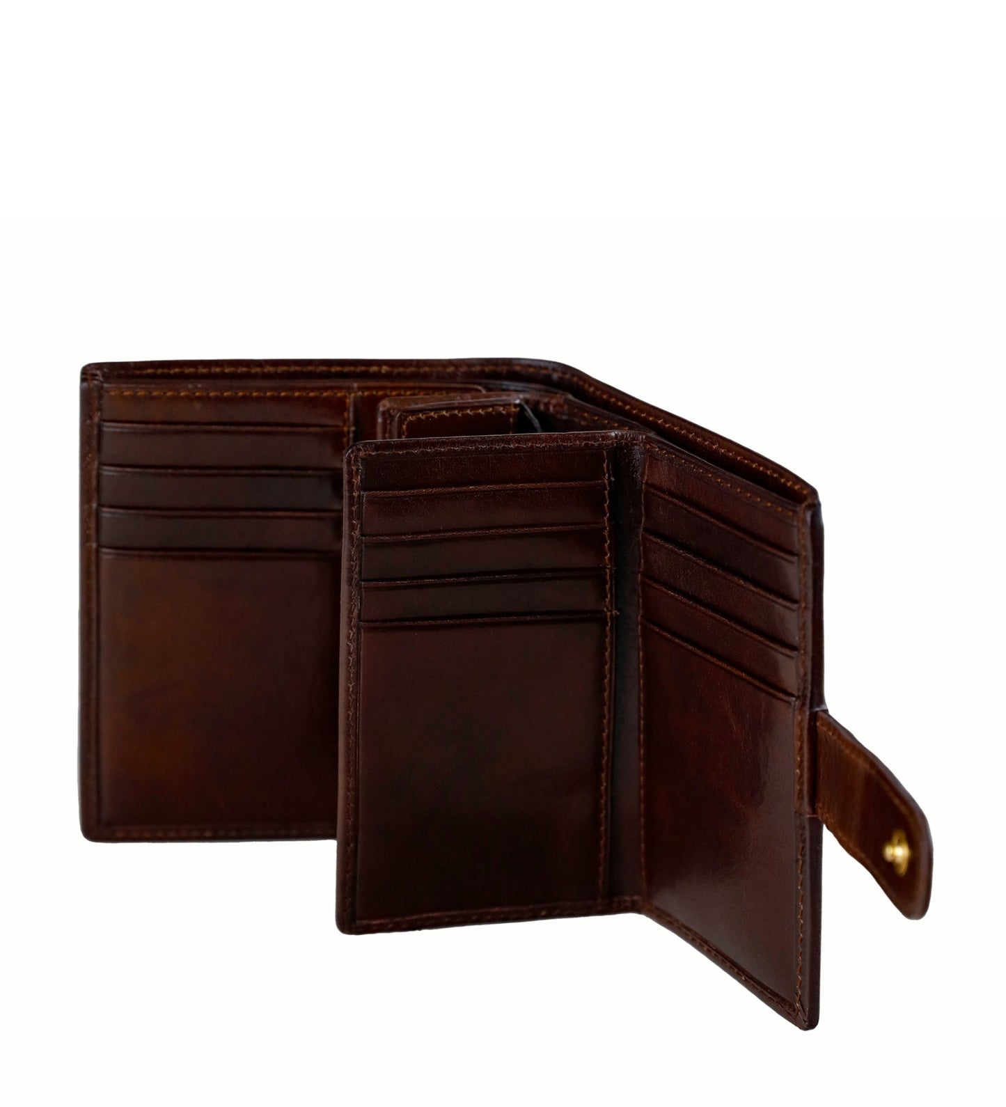 Leather Bifold Wallet with a Snap Closure - Ironweed