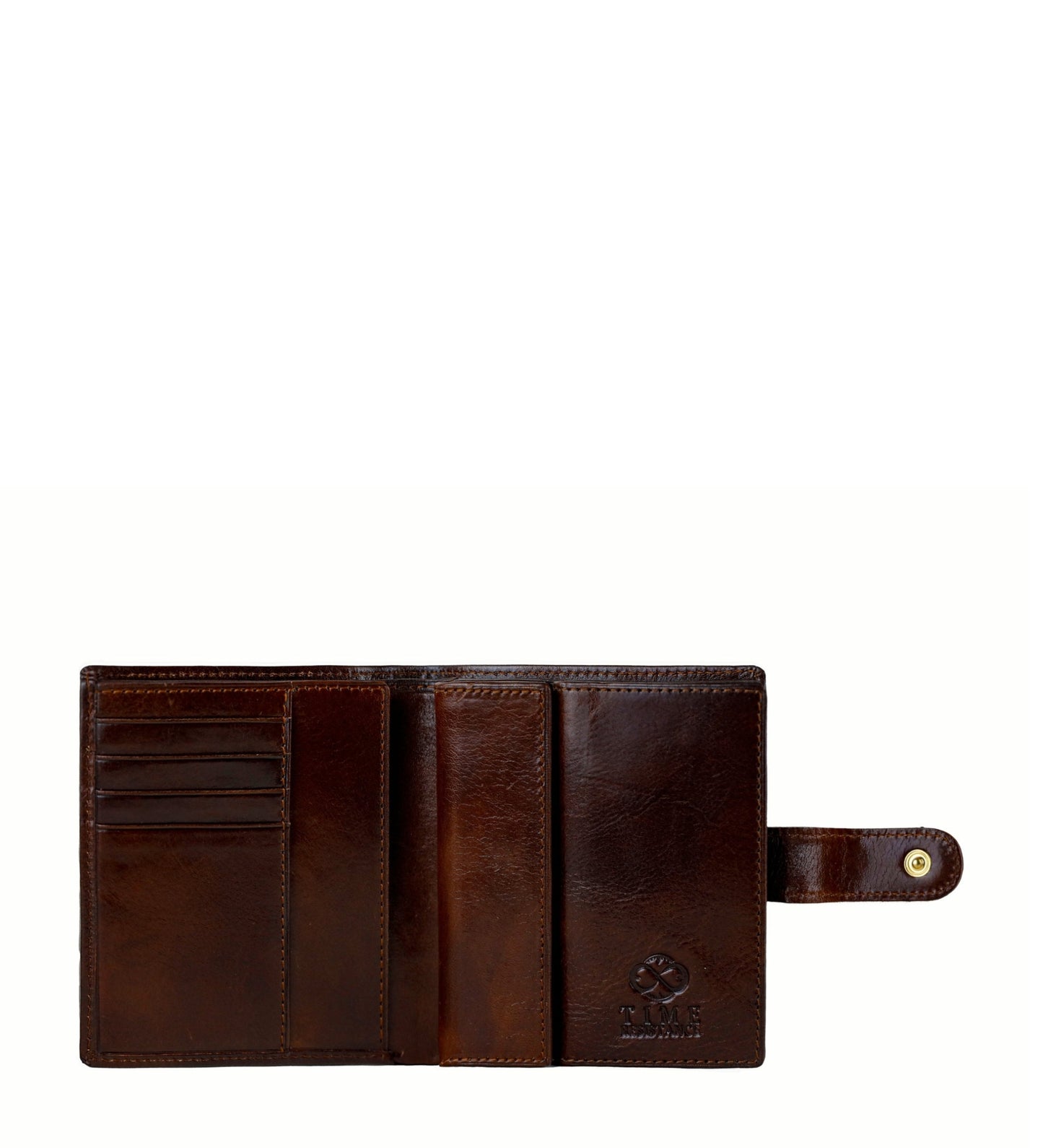 Leather Bifold Wallet with a Snap Closure - Ironweed